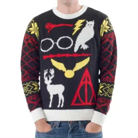 Harry Potter Owl Deathly Hallows Sign Ugly Christmas Sweater