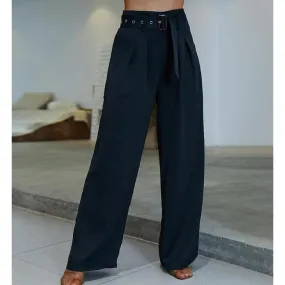 High Waist Belted Pants