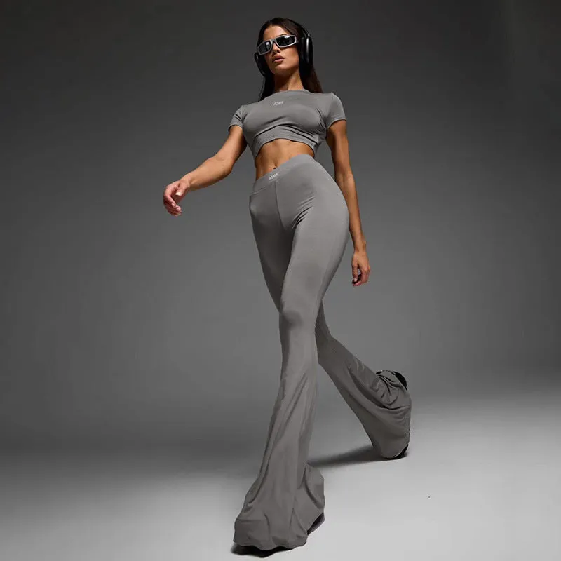 High Waist Flared Two-Piece Sport suit