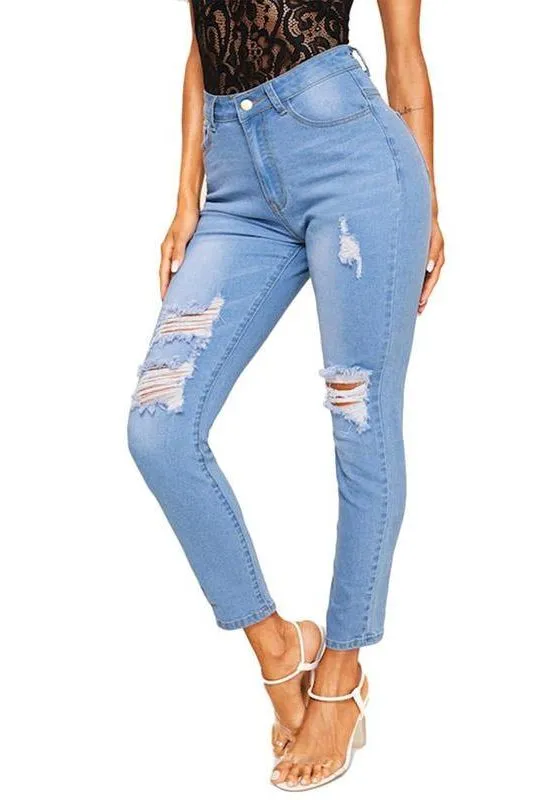 High Waist Pencil Jeans