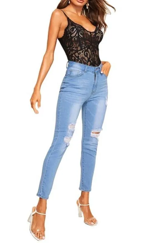 High Waist Pencil Jeans