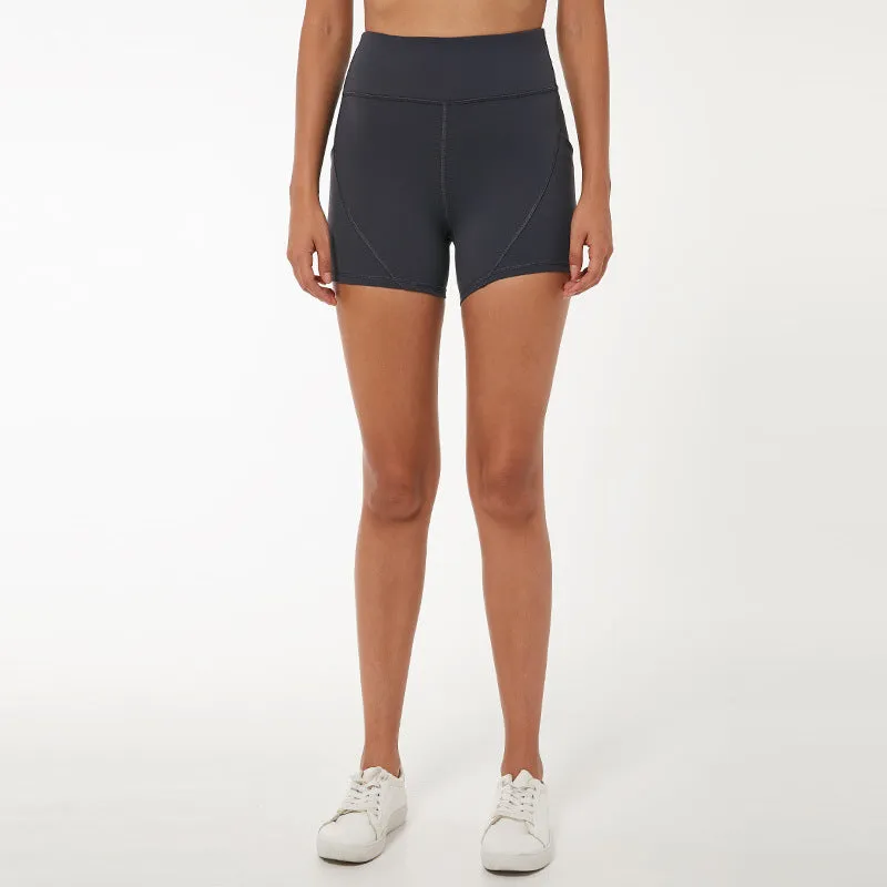 High waist track shorts