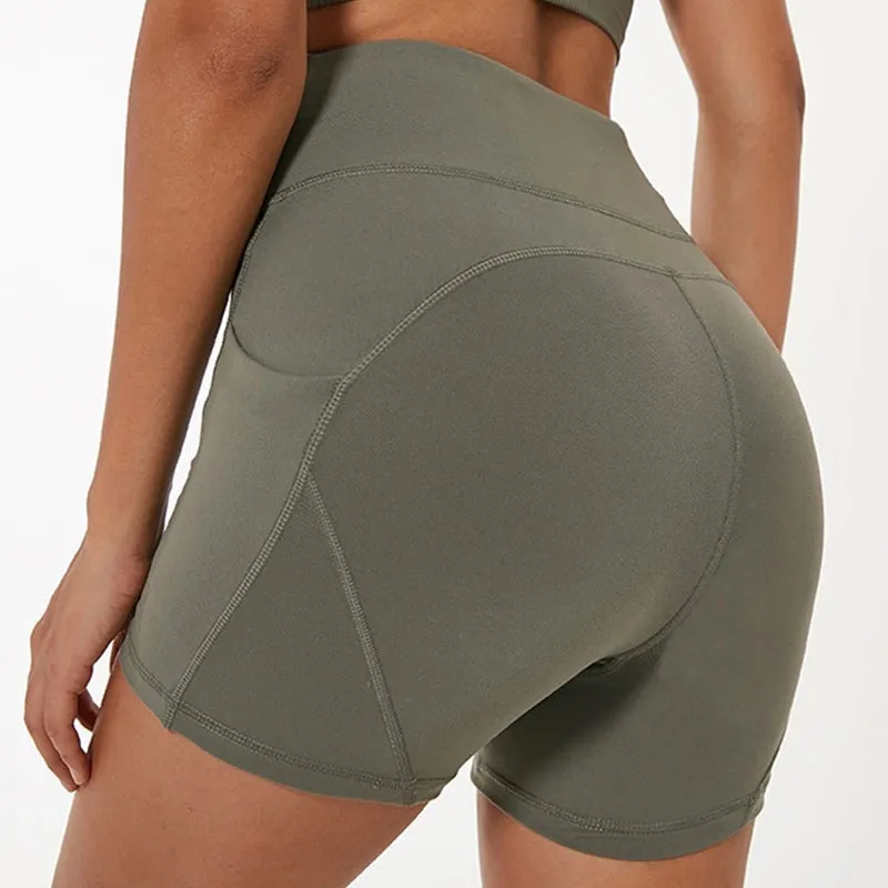 High waist track shorts