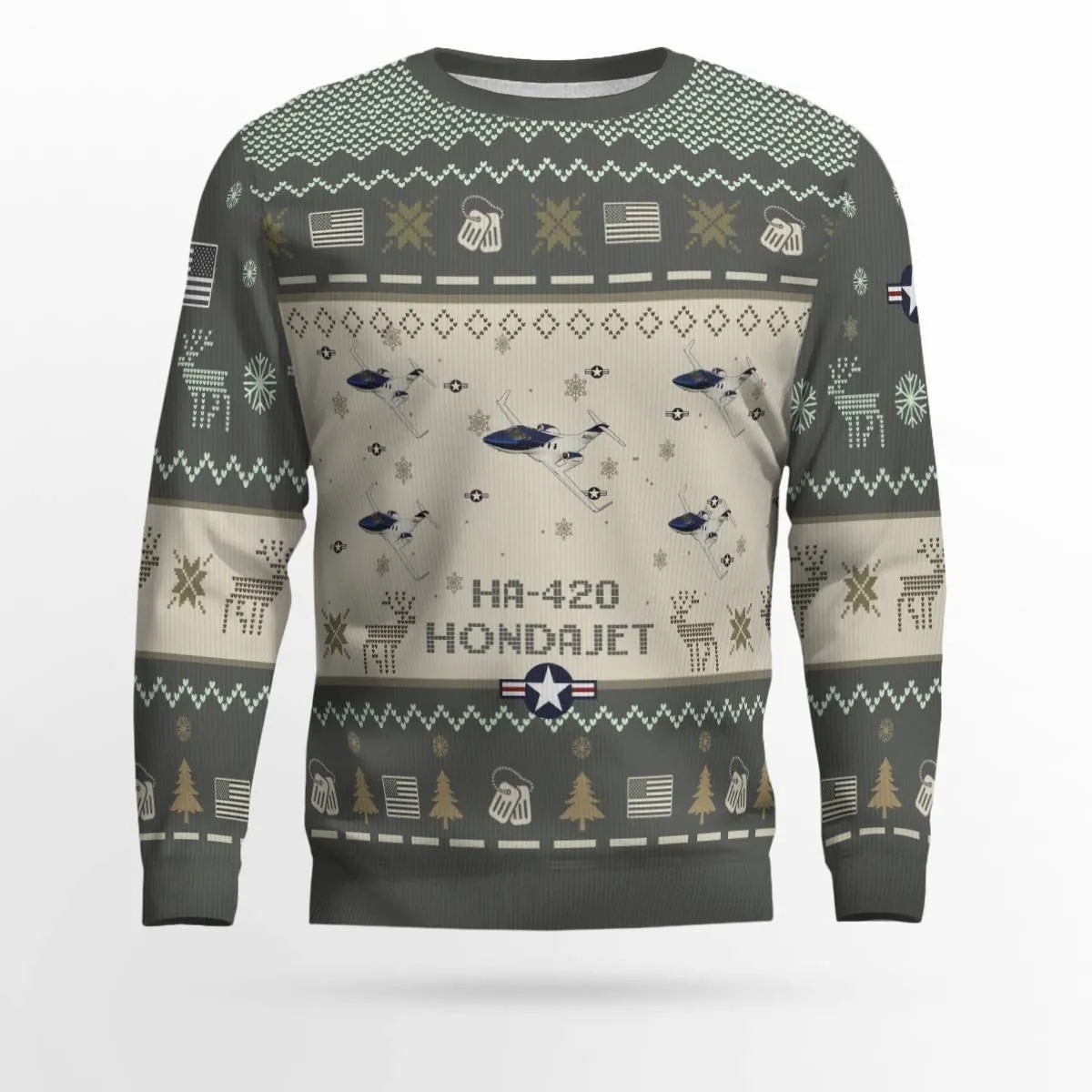 Honda HA-420 HondaJet HA420_Aircraft Ugly Sweater, Ugly Sweater Christmas Shirt for Men Dad Veteran