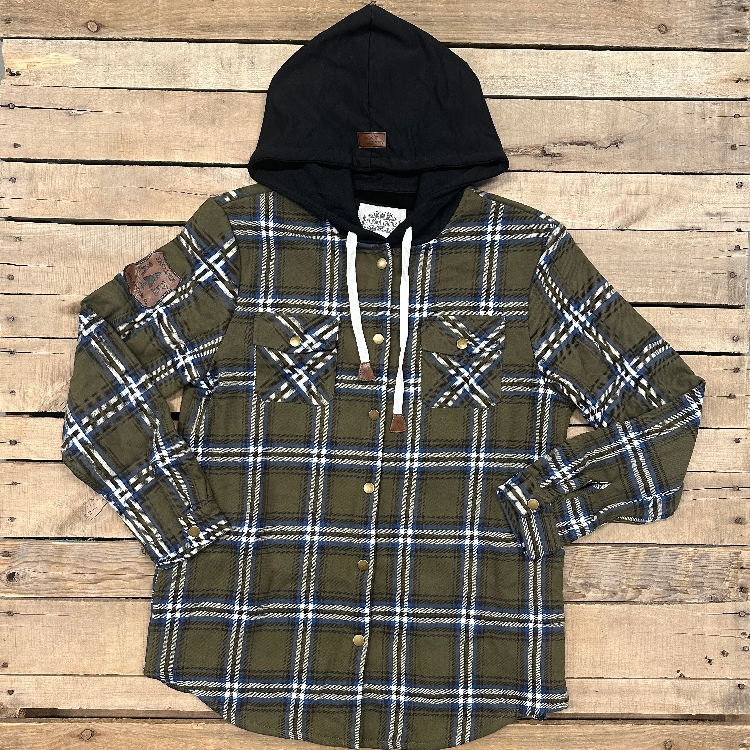 Hooded Flannel Shacket - Lined