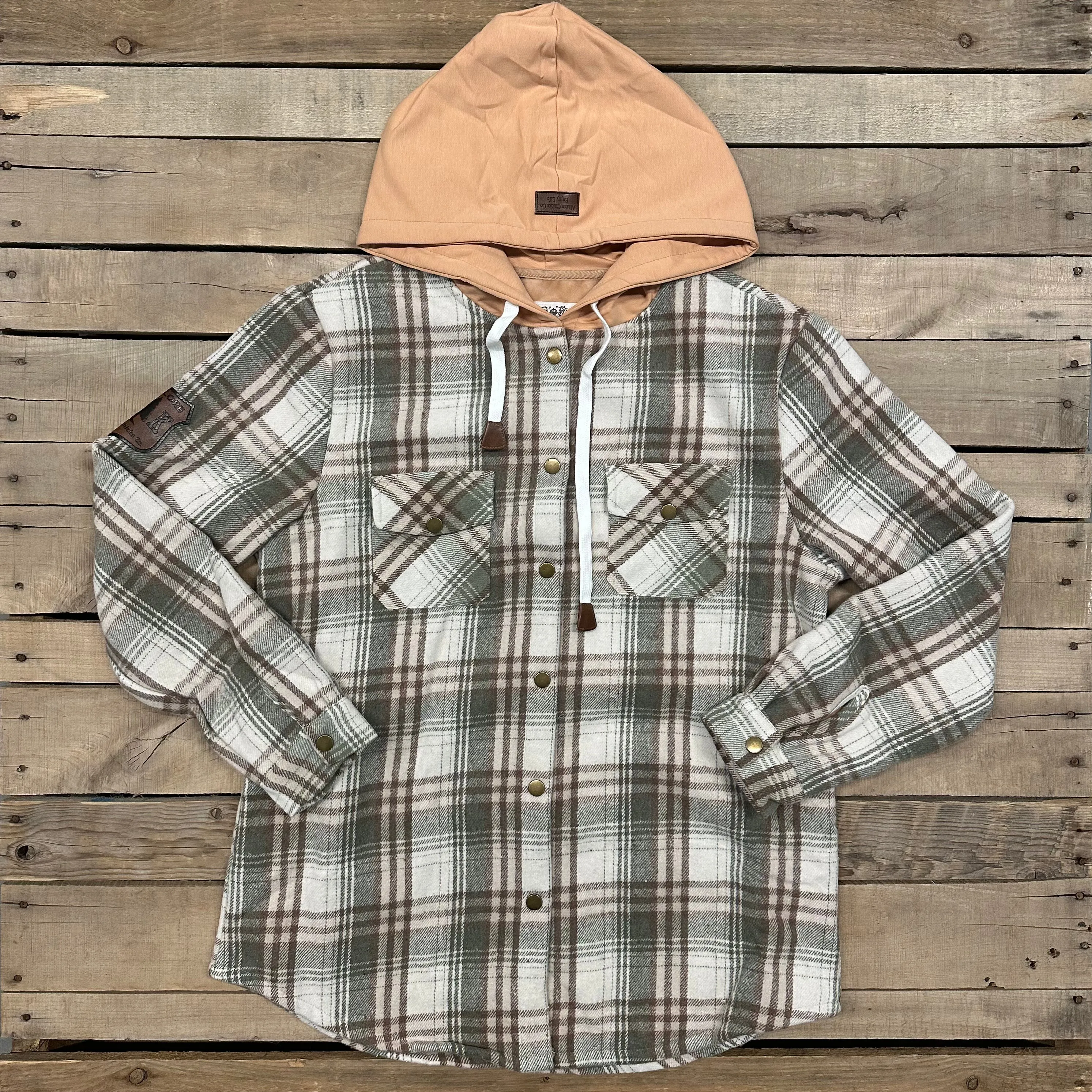 Hooded Flannel Shacket - Lined