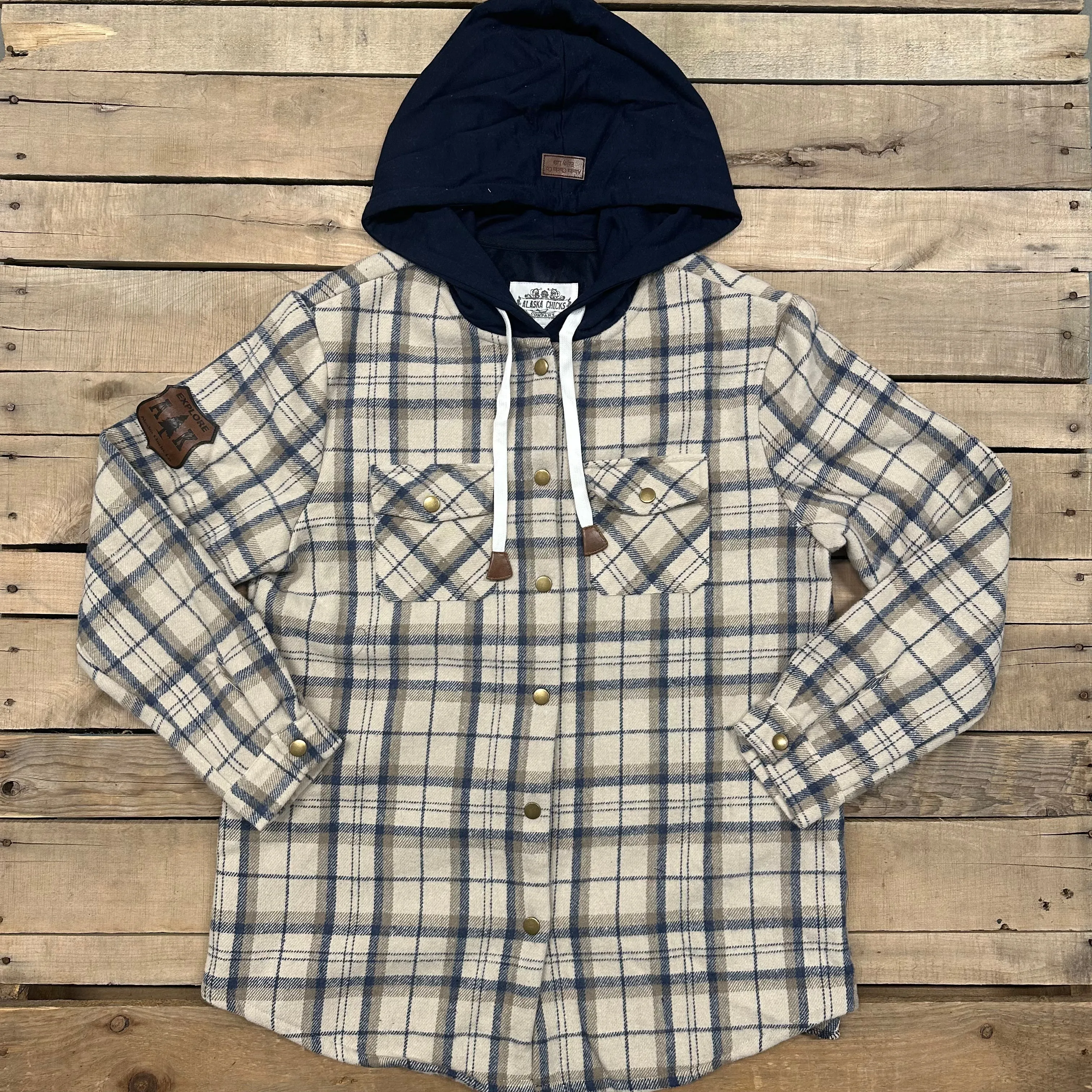 Hooded Flannel Shacket - Lined