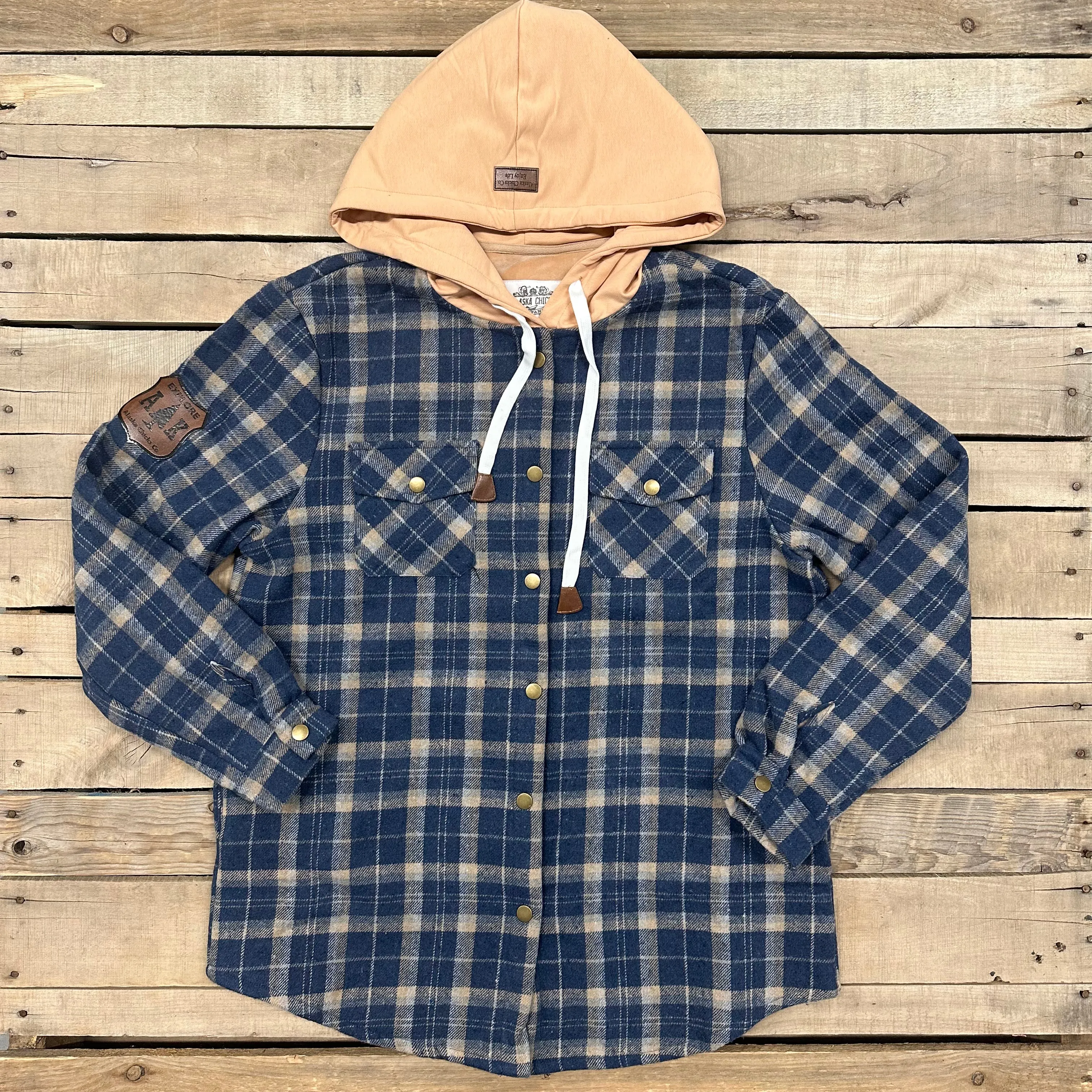 Hooded Flannel Shacket - Lined