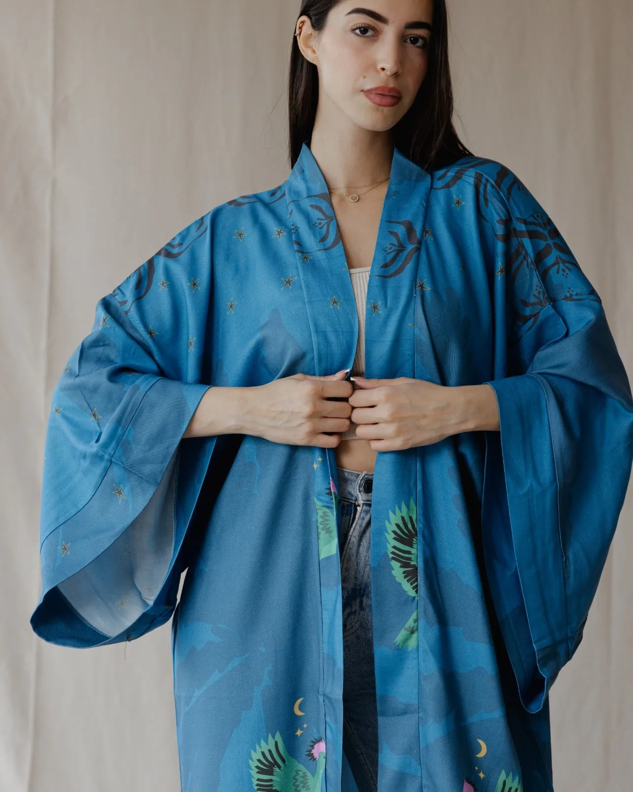 Hoopoe’s Charm Kimono Blue