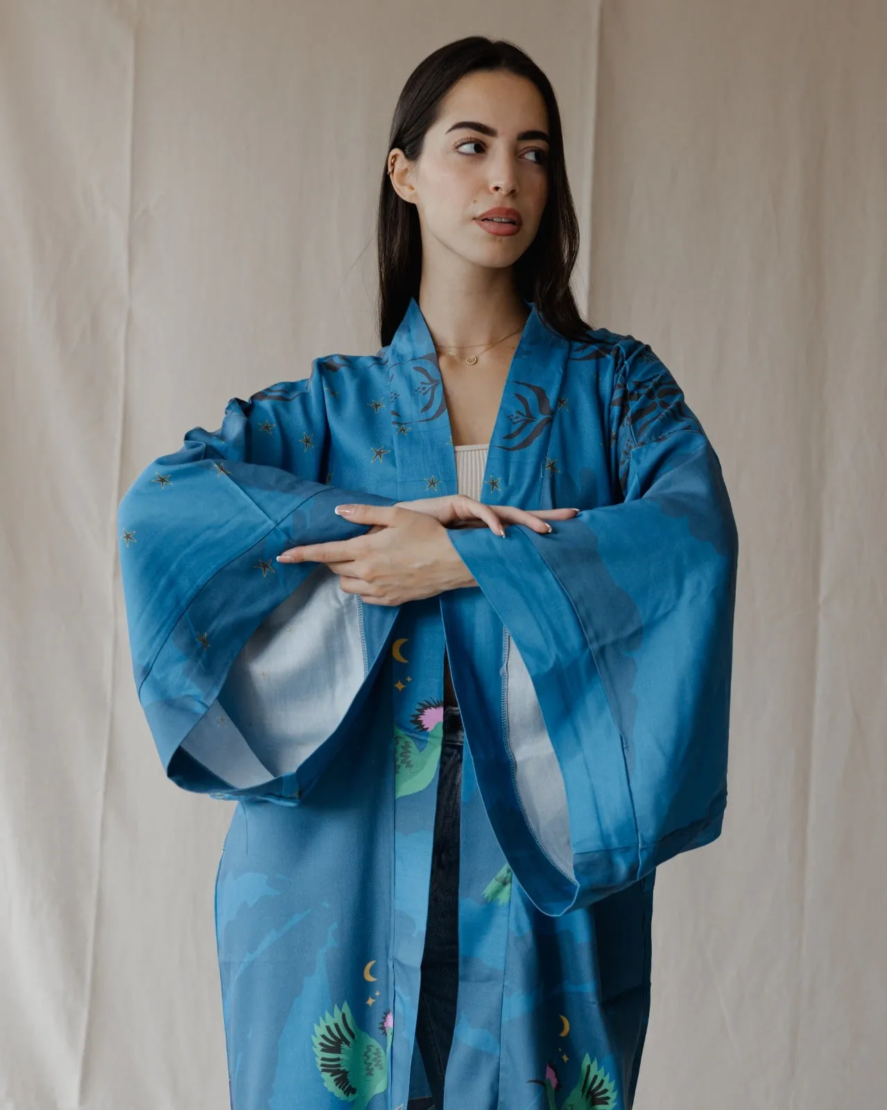 Hoopoe’s Charm Kimono Blue