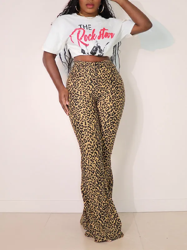 Indiebeautie Leopard Flared Pants