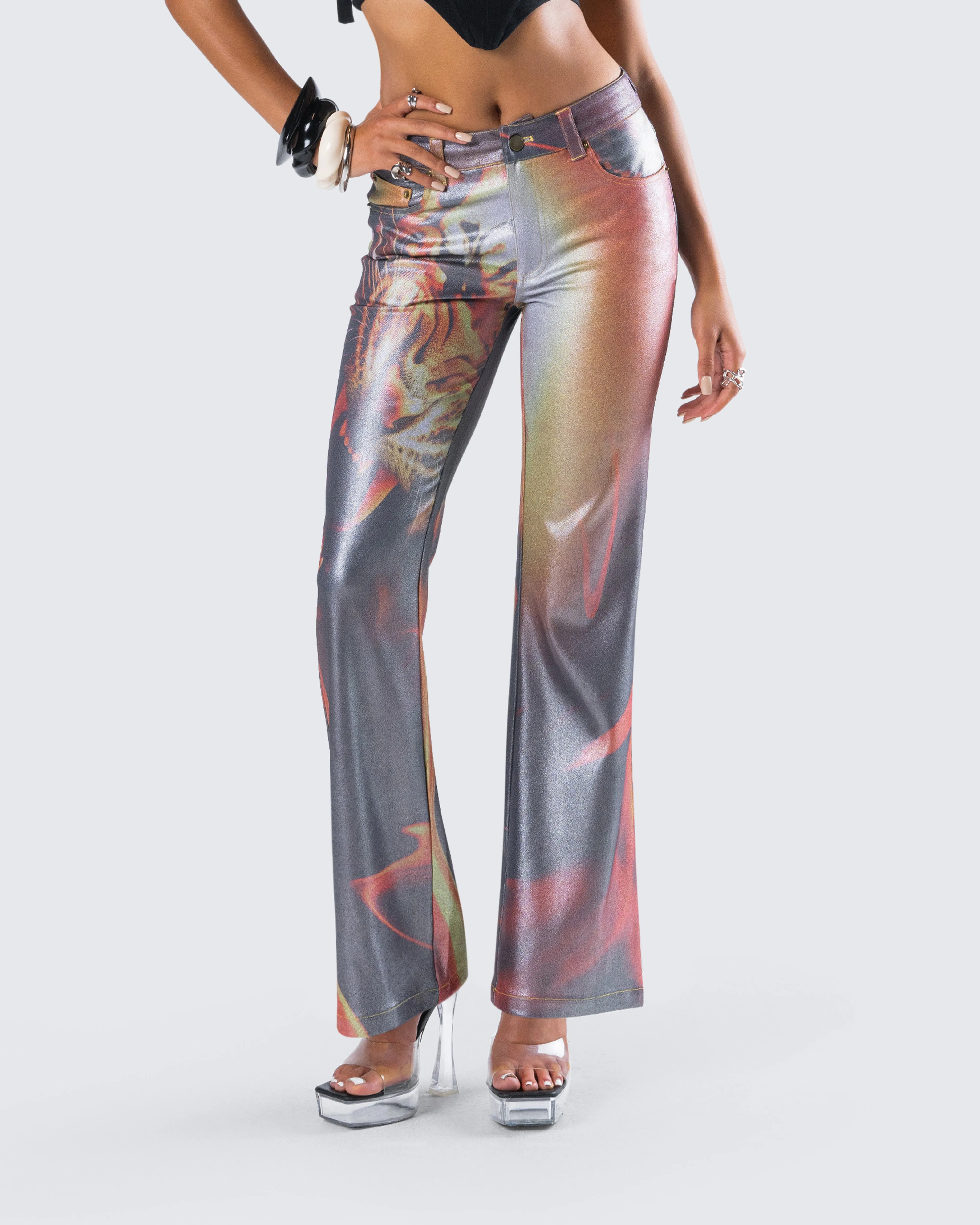 Janet Multi Tiger Shimmer Pant