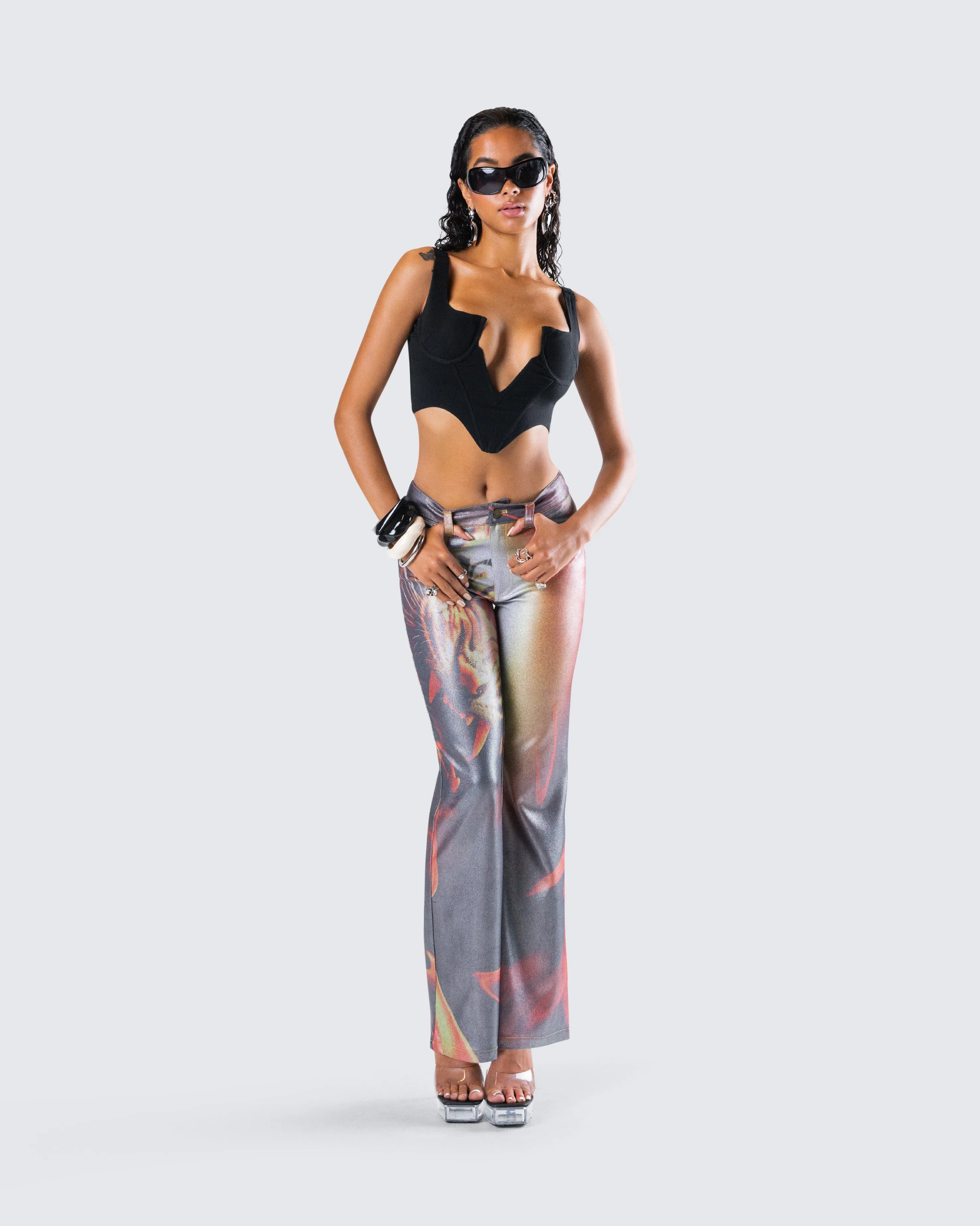 Janet Multi Tiger Shimmer Pant