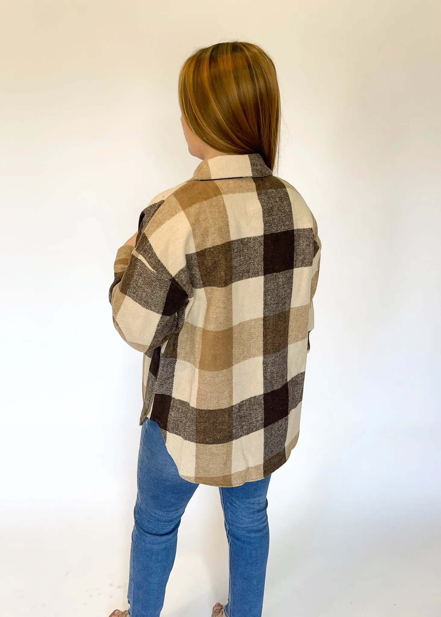 Jenna Neutral Plaid Shacket