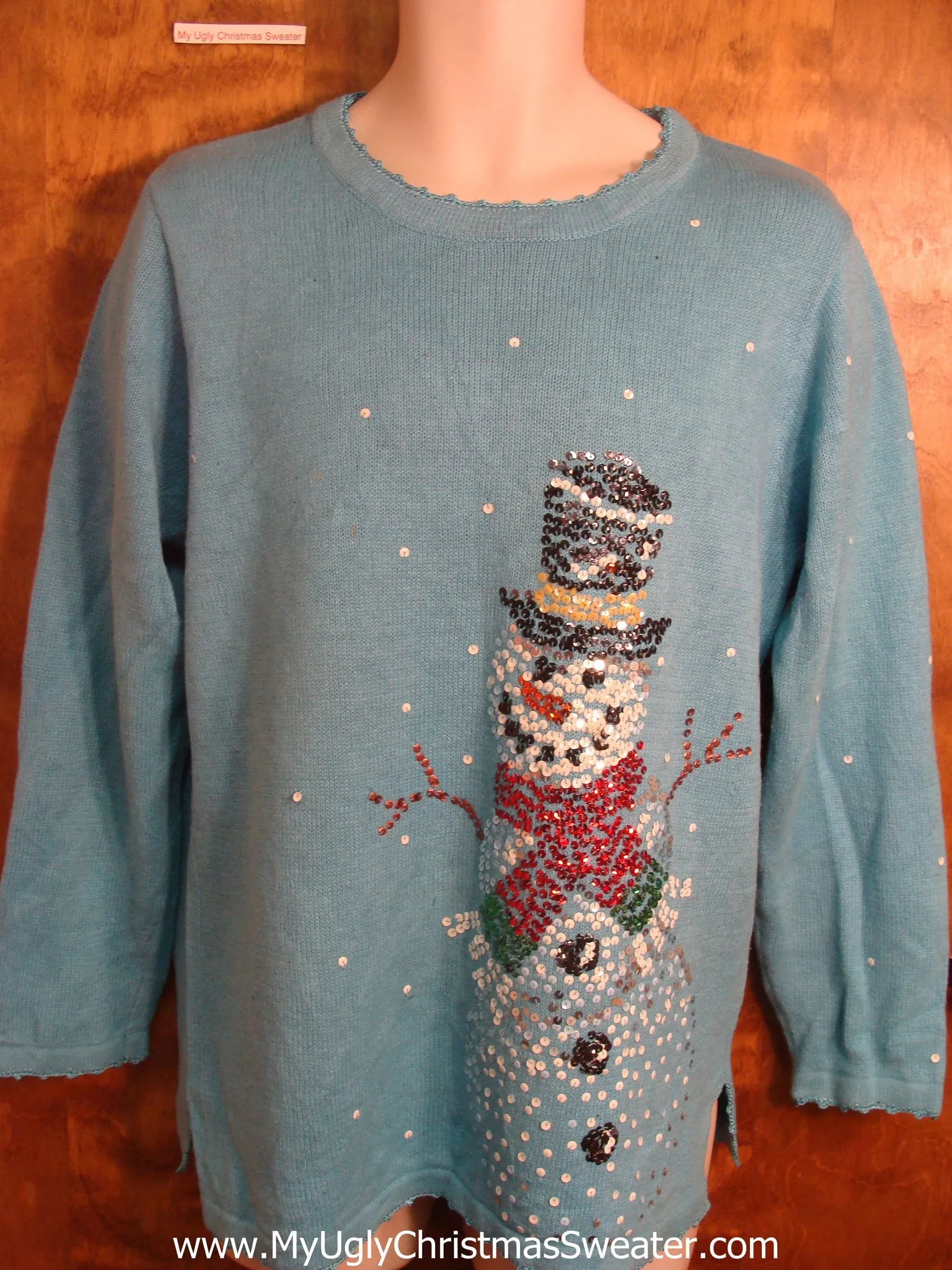 Jolly Bling Snowman Ugly Christmas Sweater