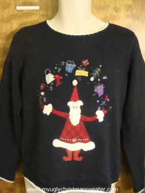 Juggling Santa Cute Christmas Sweater