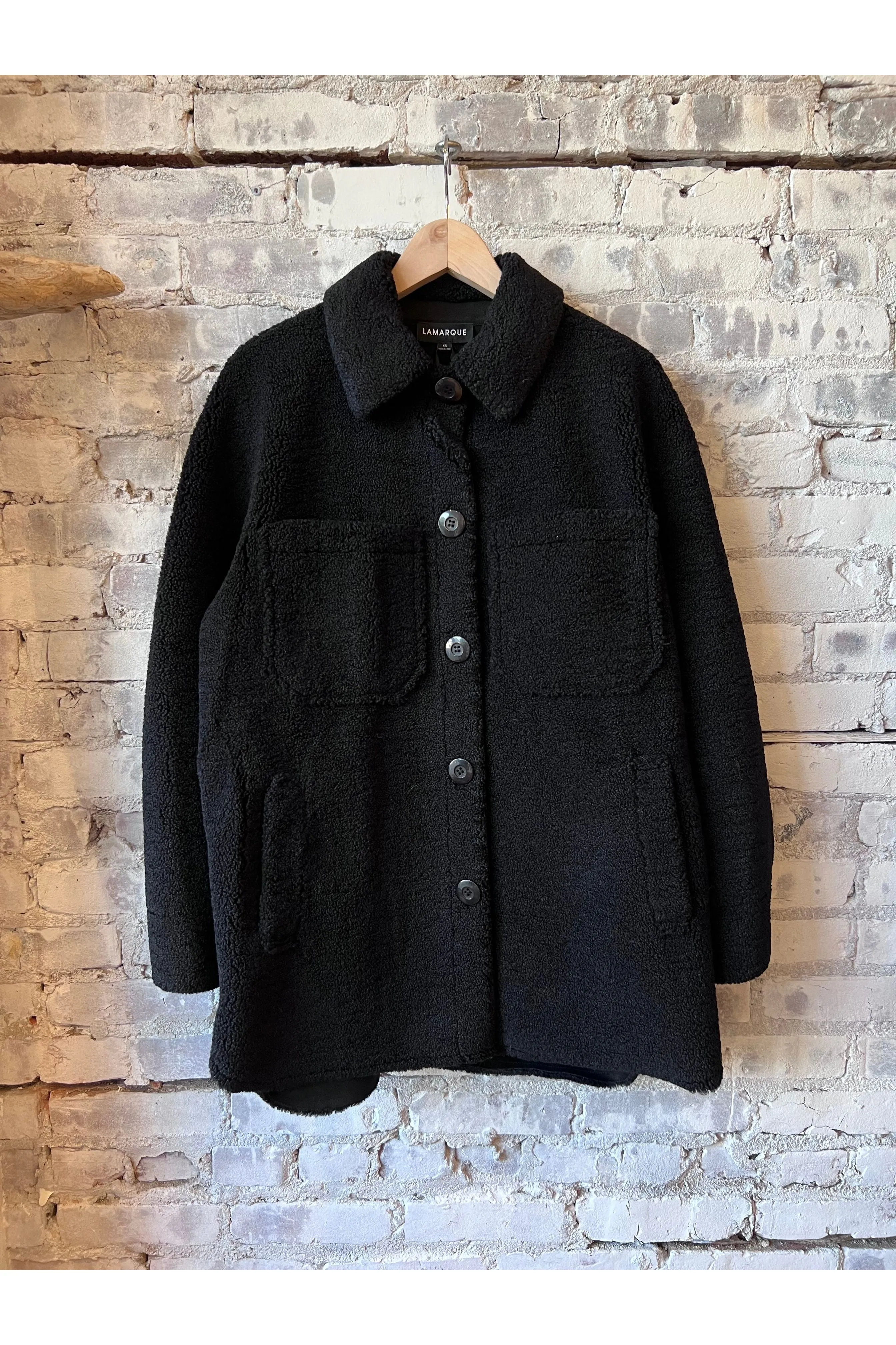 Kane Sherpa Shacket - Black