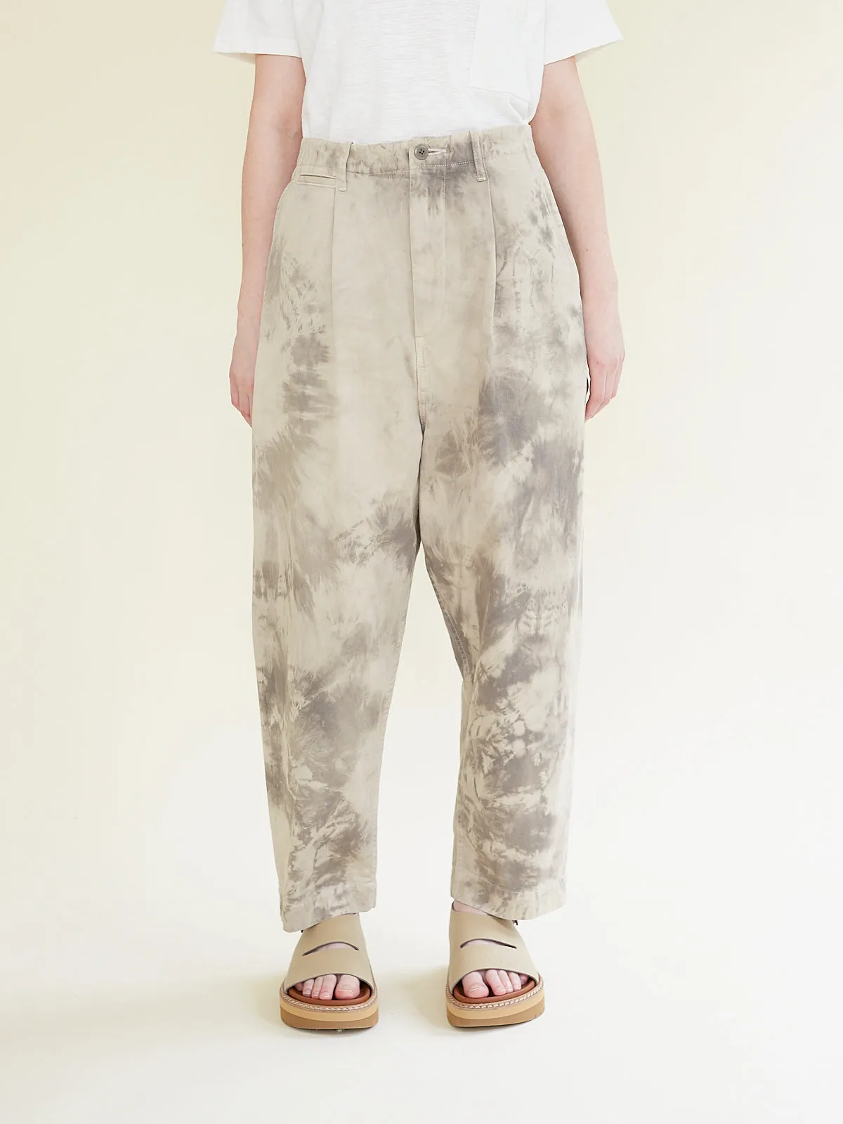 Katsuragi High Waist Nime Pants in Ecru Grey