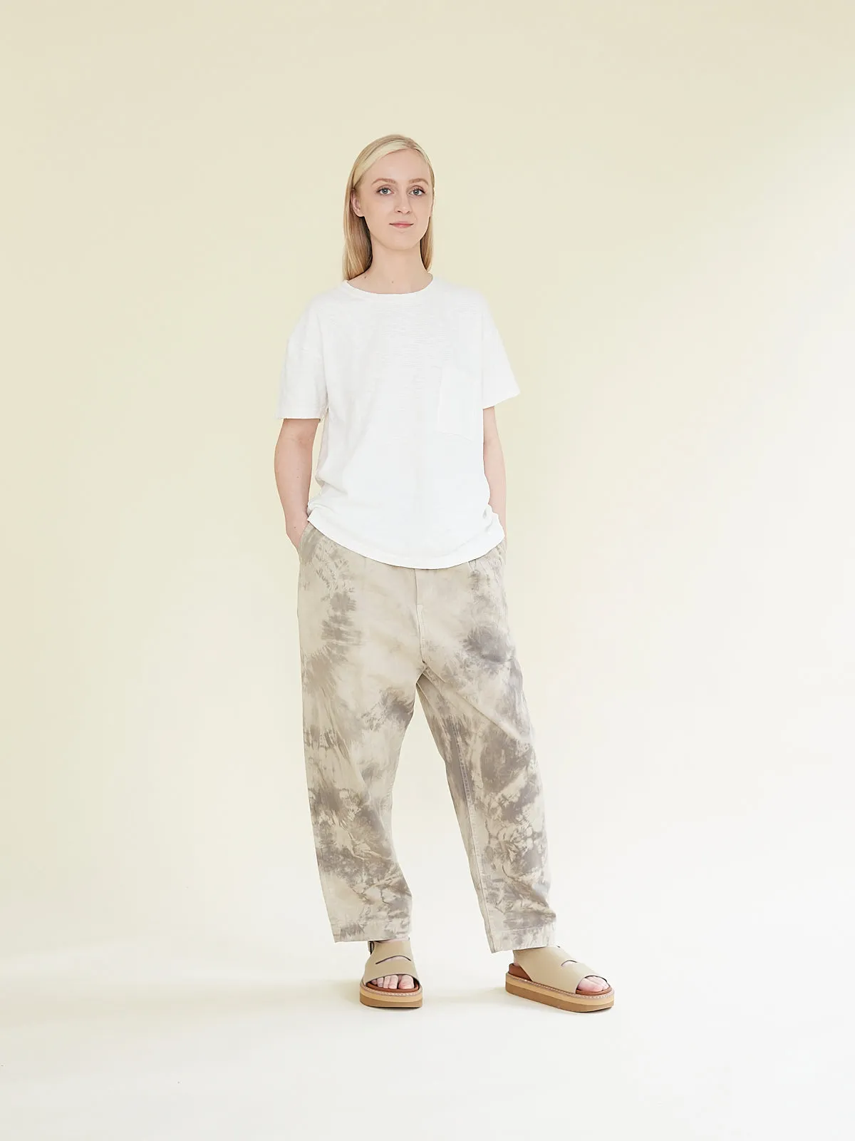 Katsuragi High Waist Nime Pants in Ecru Grey