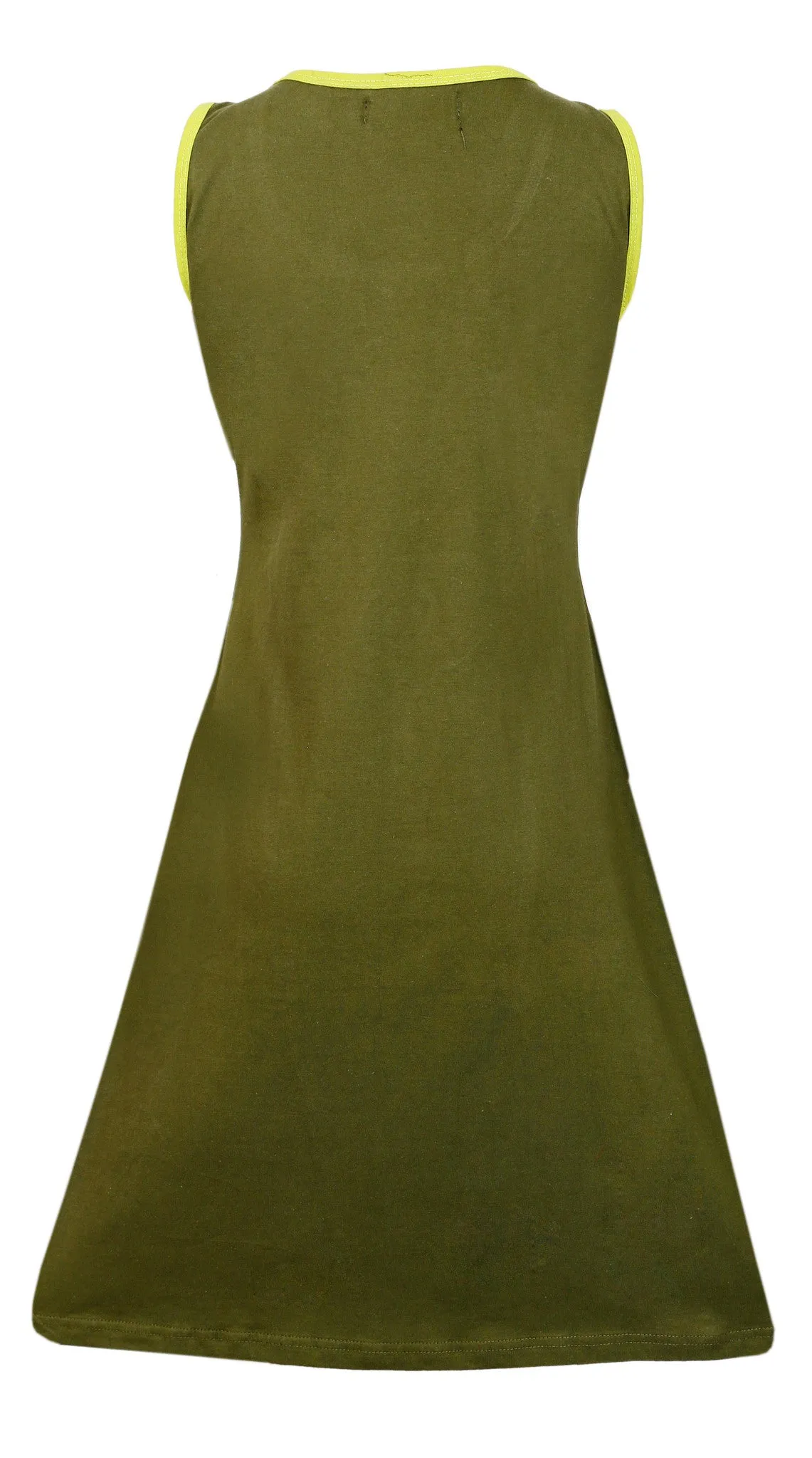 ladies-green-sleeveless-dress-with-patch-design-chakradress1038