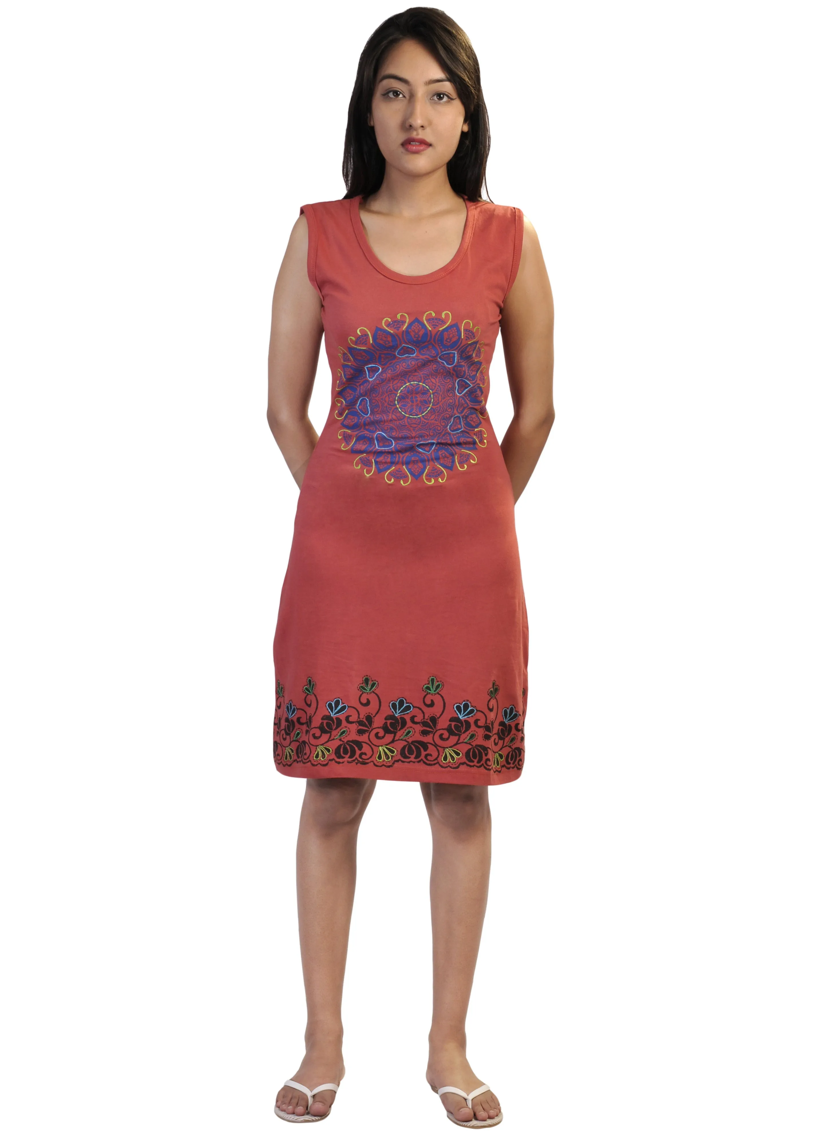 ladies-sleeveless-dress-with-colorful-chakra-print-flower-embroidery-lg-bfj-13