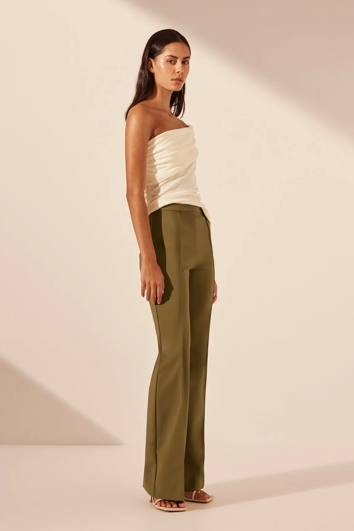 LANI BOOT CUT FLARED PANT - ARMY GREEN