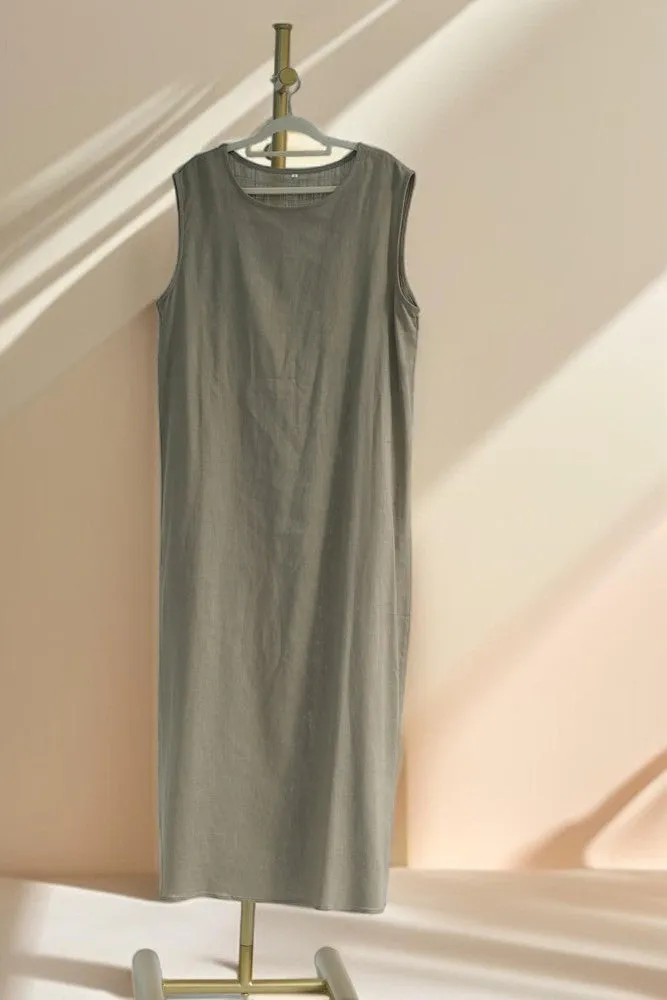 Linen abaya inner slip dress