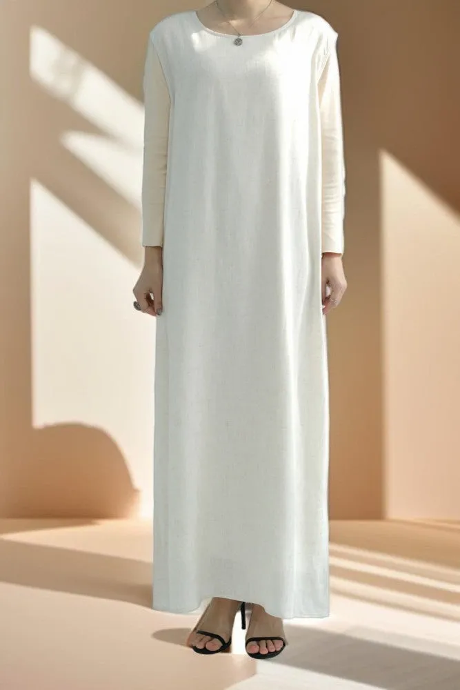 Linen abaya inner slip dress