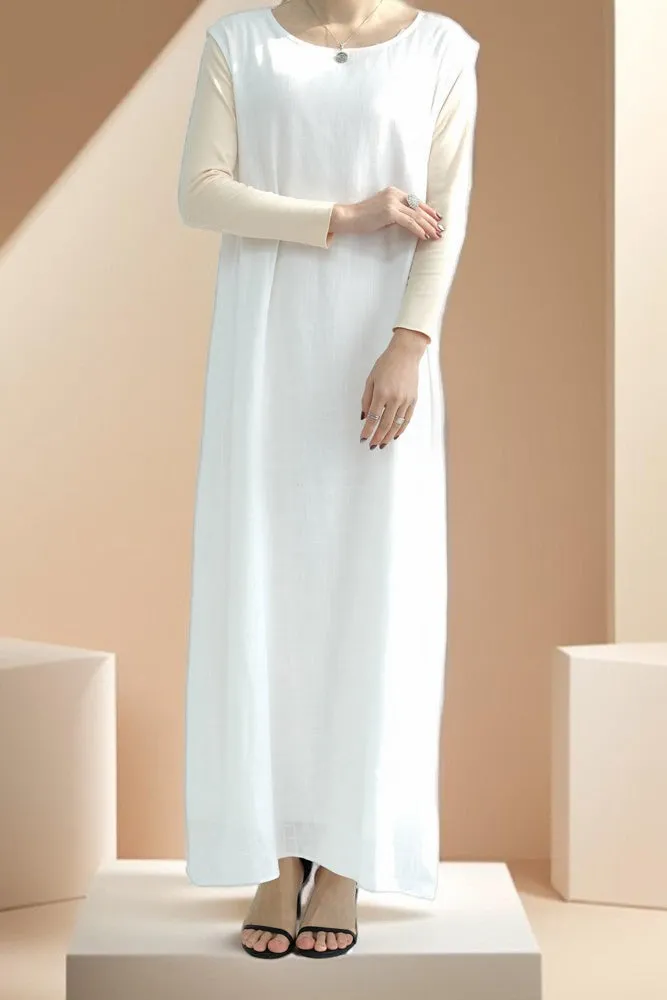 Linen abaya inner slip dress