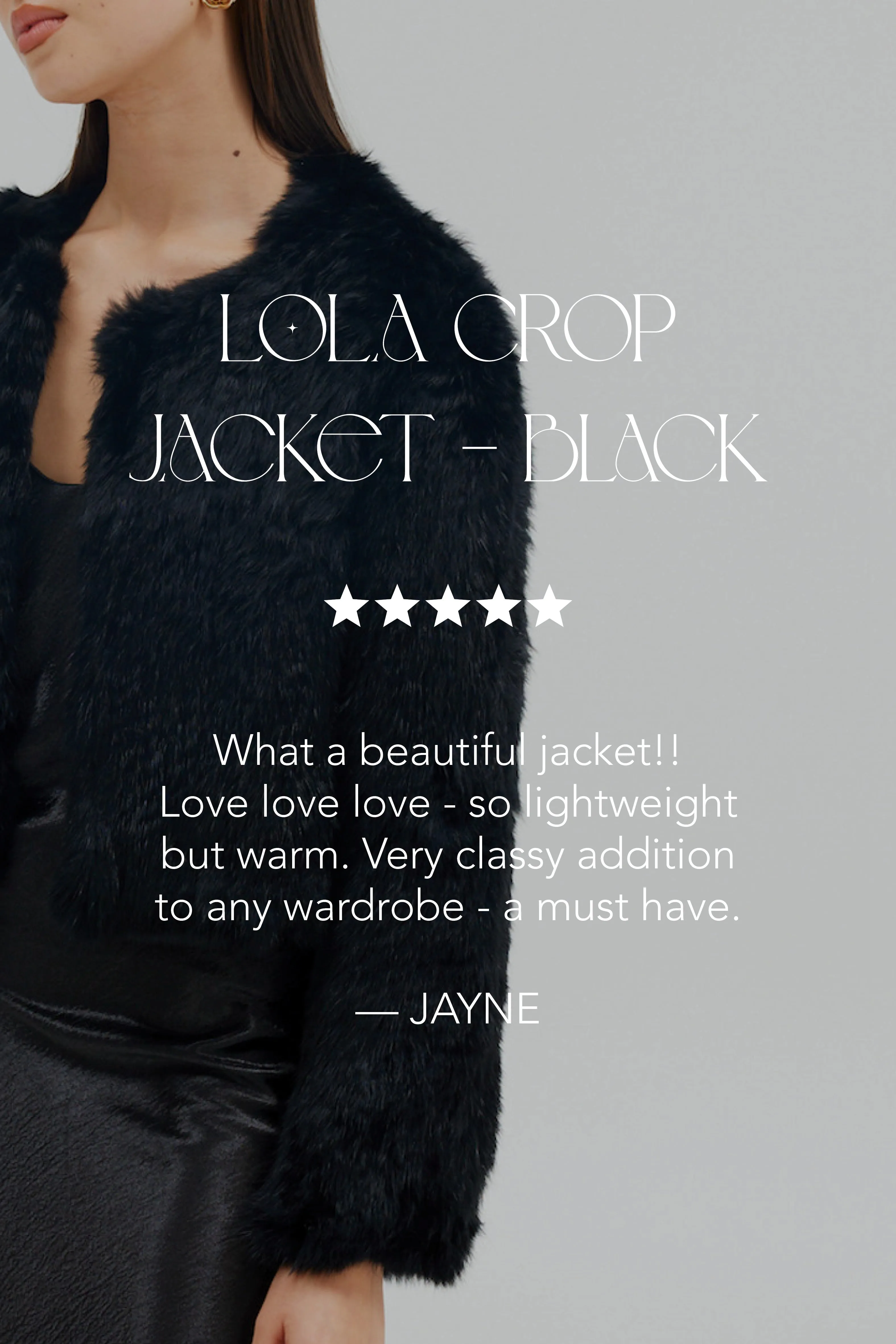 Lola Crop Jacket - Black