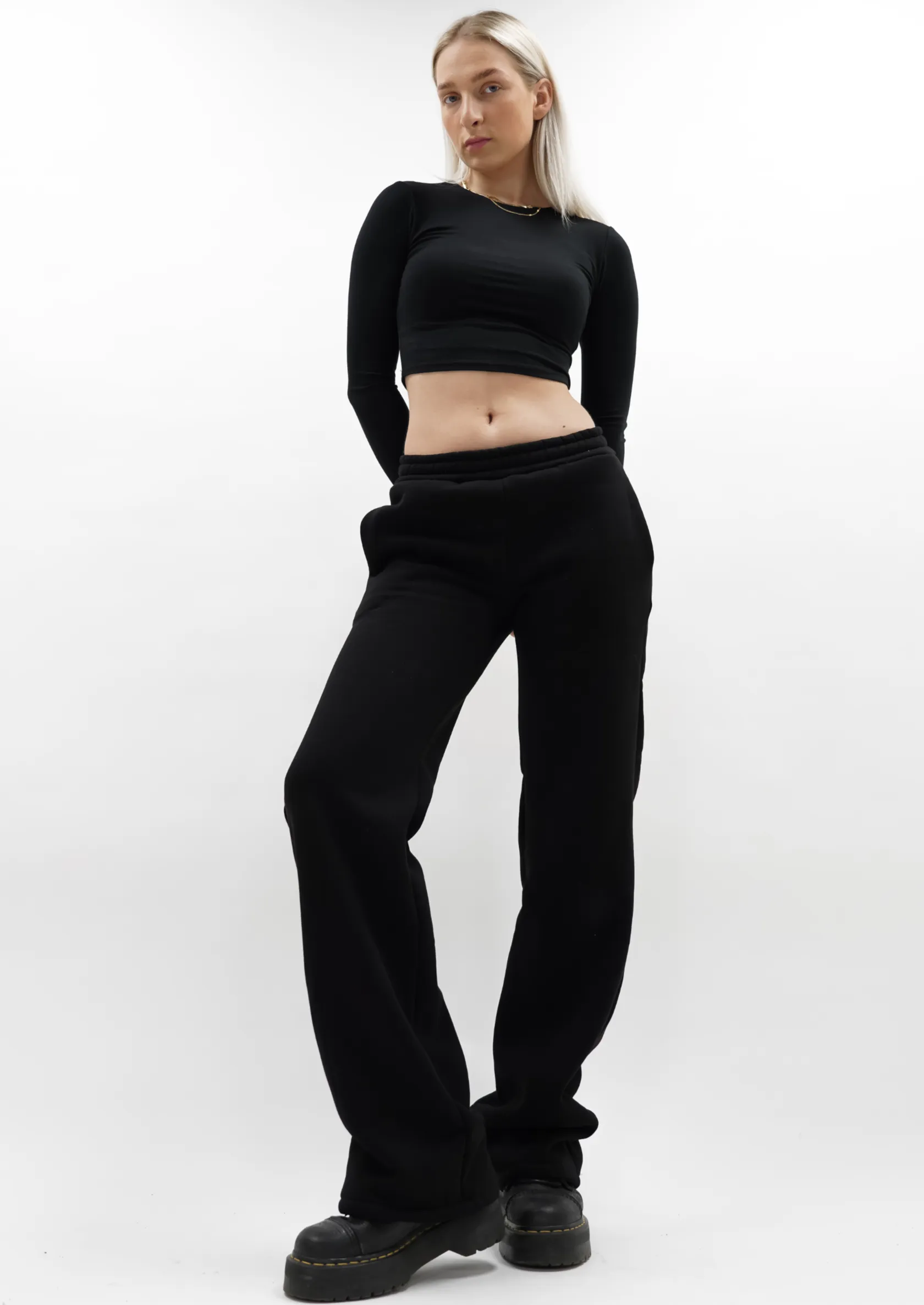 Low/mid waist jogger pants black (TALL)