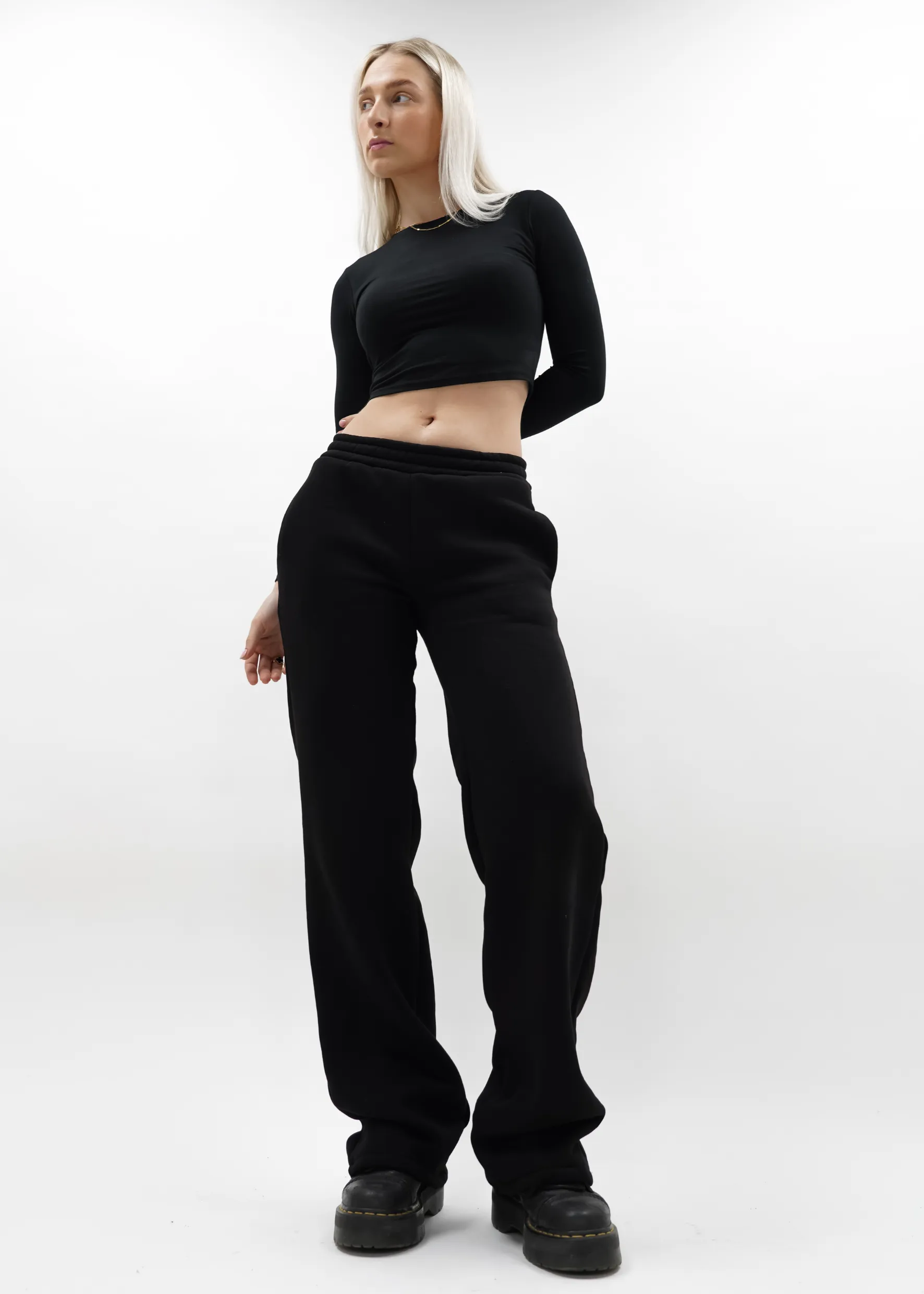 Low/mid waist jogger pants black (TALL)