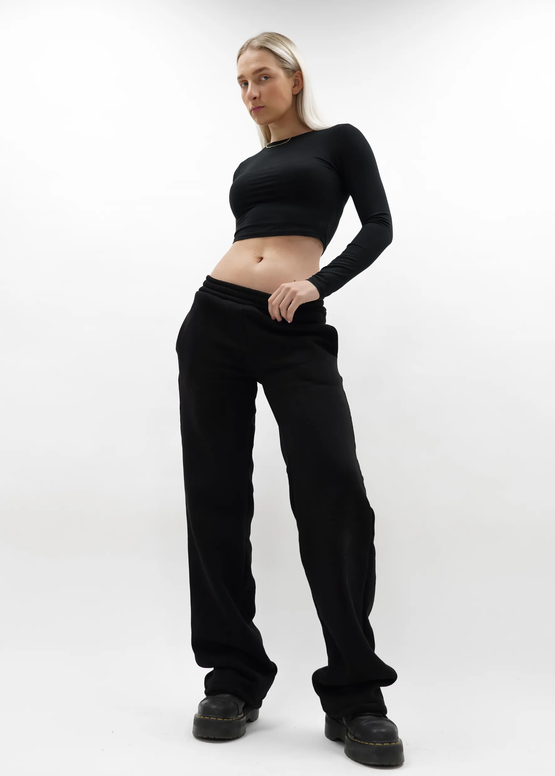 Low/mid waist jogger pants black (TALL)