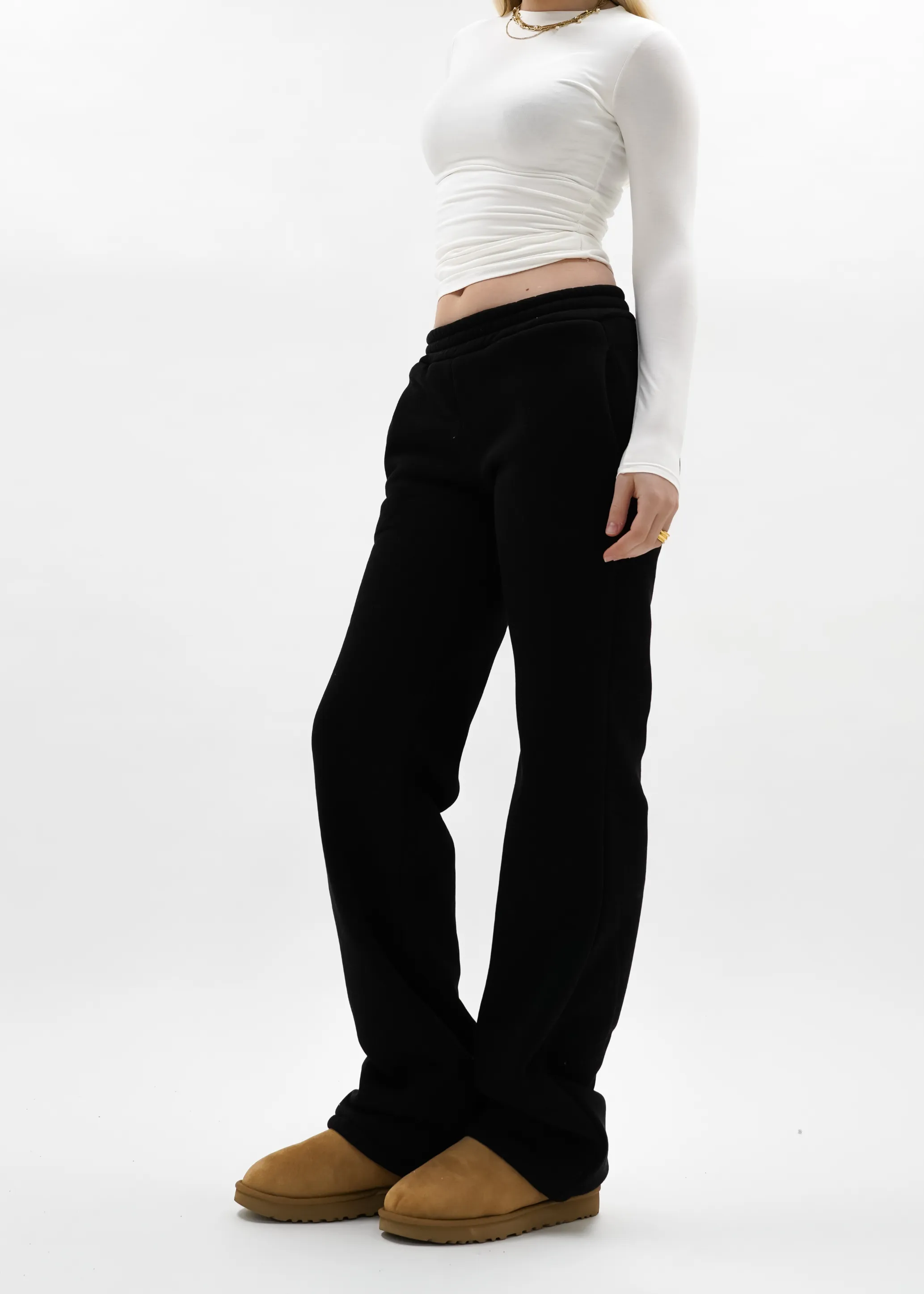 Low/mid waist jogger pants black (TALL)