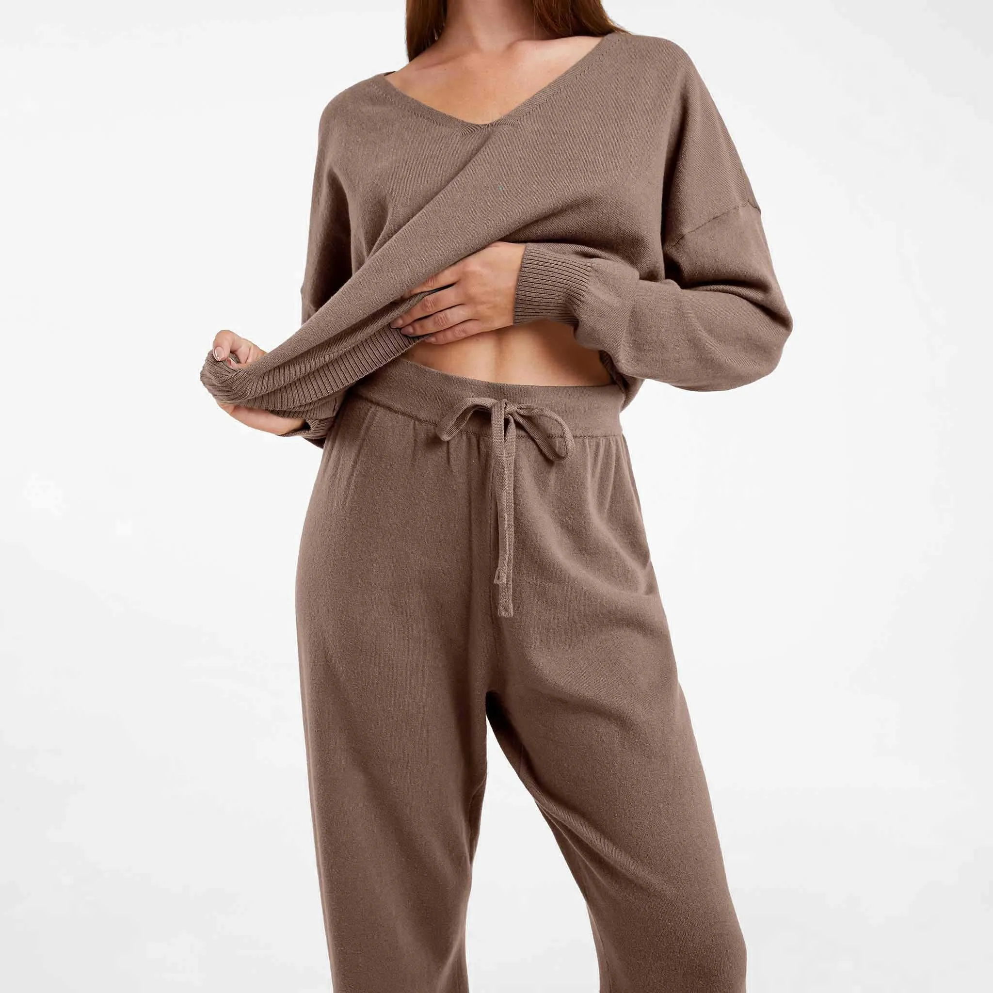 Luxe Knit Wide Leg Pant | Mocha