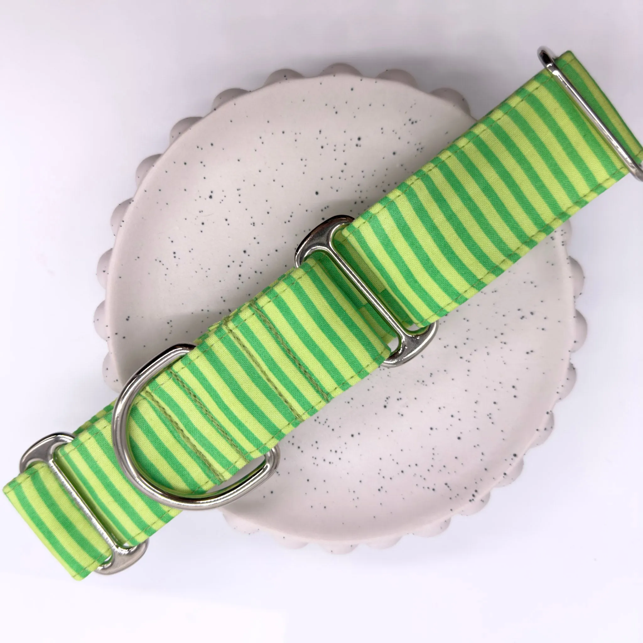 Martingale Collar - Lime Twist Stripes