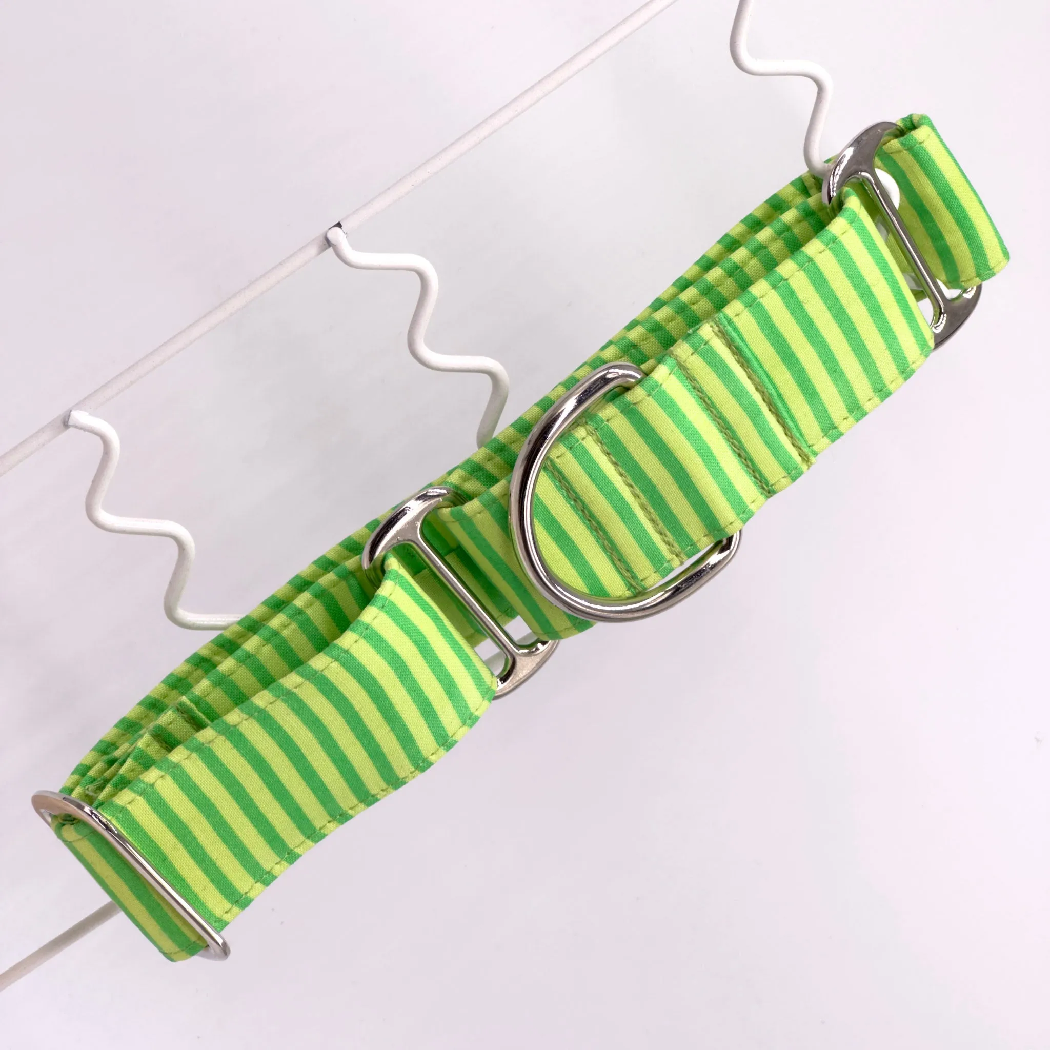 Martingale Collar - Lime Twist Stripes