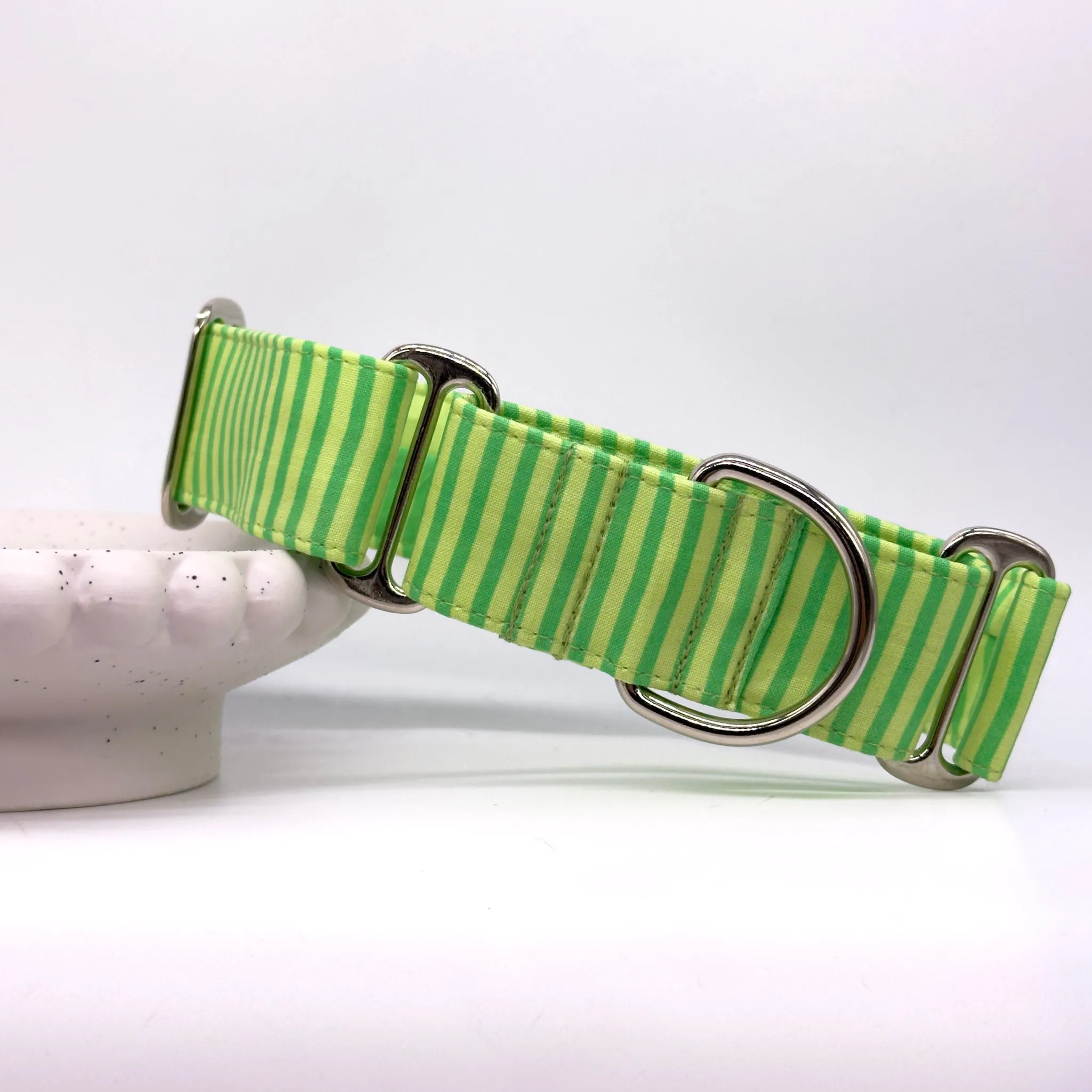 Martingale Collar - Lime Twist Stripes