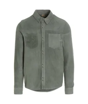 Men's Dusty Gray Suede Classic Leather Shirt