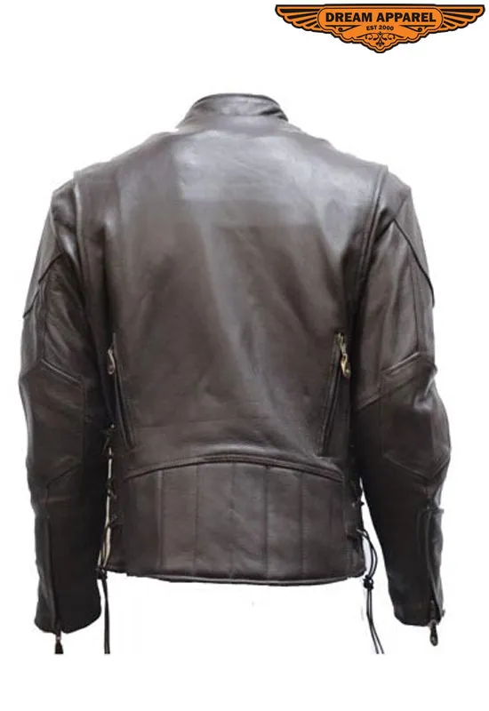 Mens Retro Brown Leather Jacket