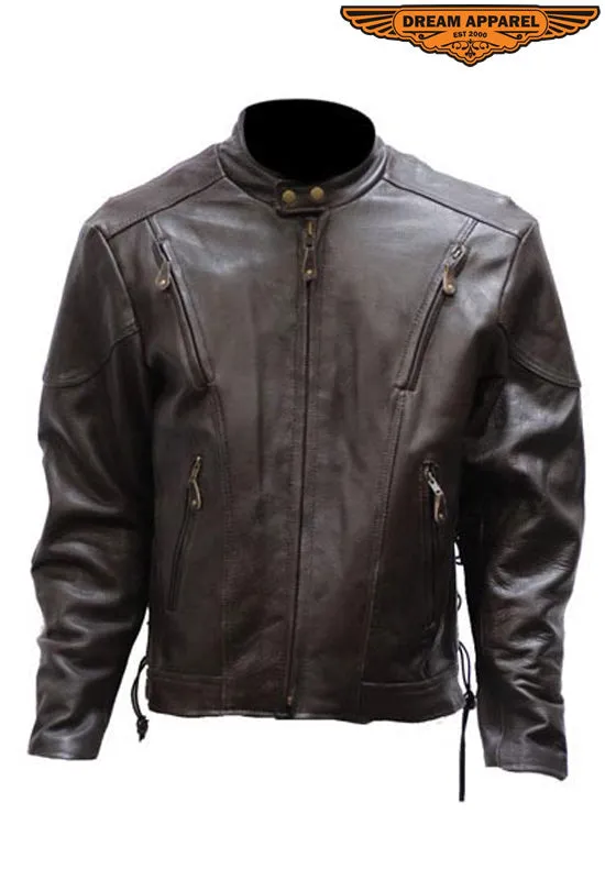 Mens Retro Brown Leather Jacket