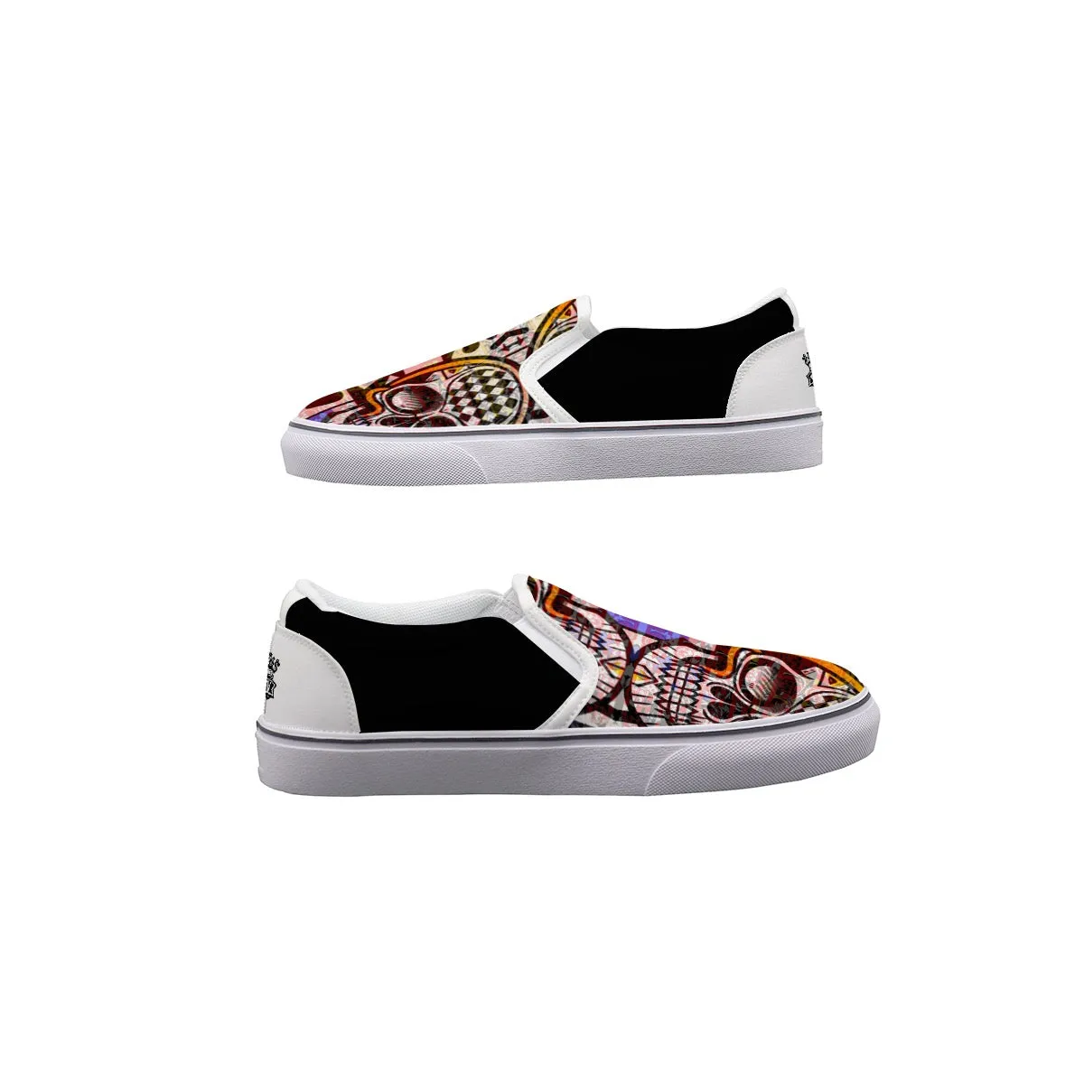 Men's Slip On Sneakers jaxs4 skull print