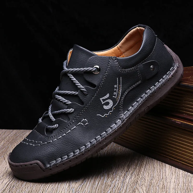 Men's Spring/Autumn Casual Leather Handmade Breathable Loafers/Sneakers | Plus Size