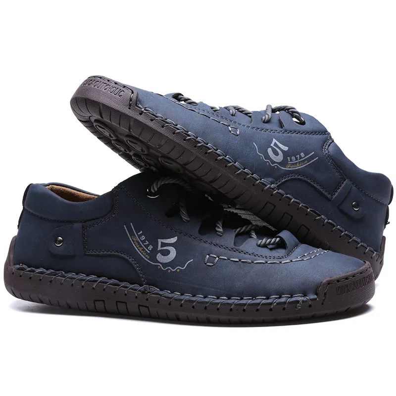 Men's Spring/Autumn Casual Leather Handmade Breathable Loafers/Sneakers | Plus Size