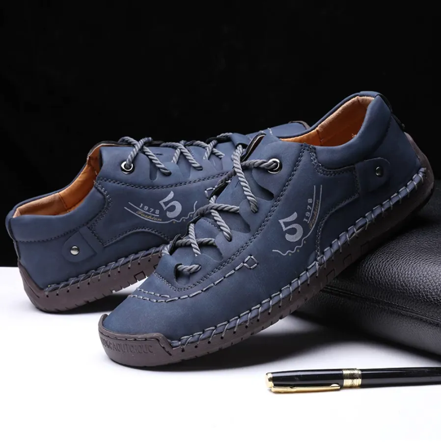 Men's Spring/Autumn Casual Leather Handmade Breathable Loafers/Sneakers | Plus Size