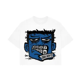 Mixed Emotion "Monster" Cropped Tee (Blue)