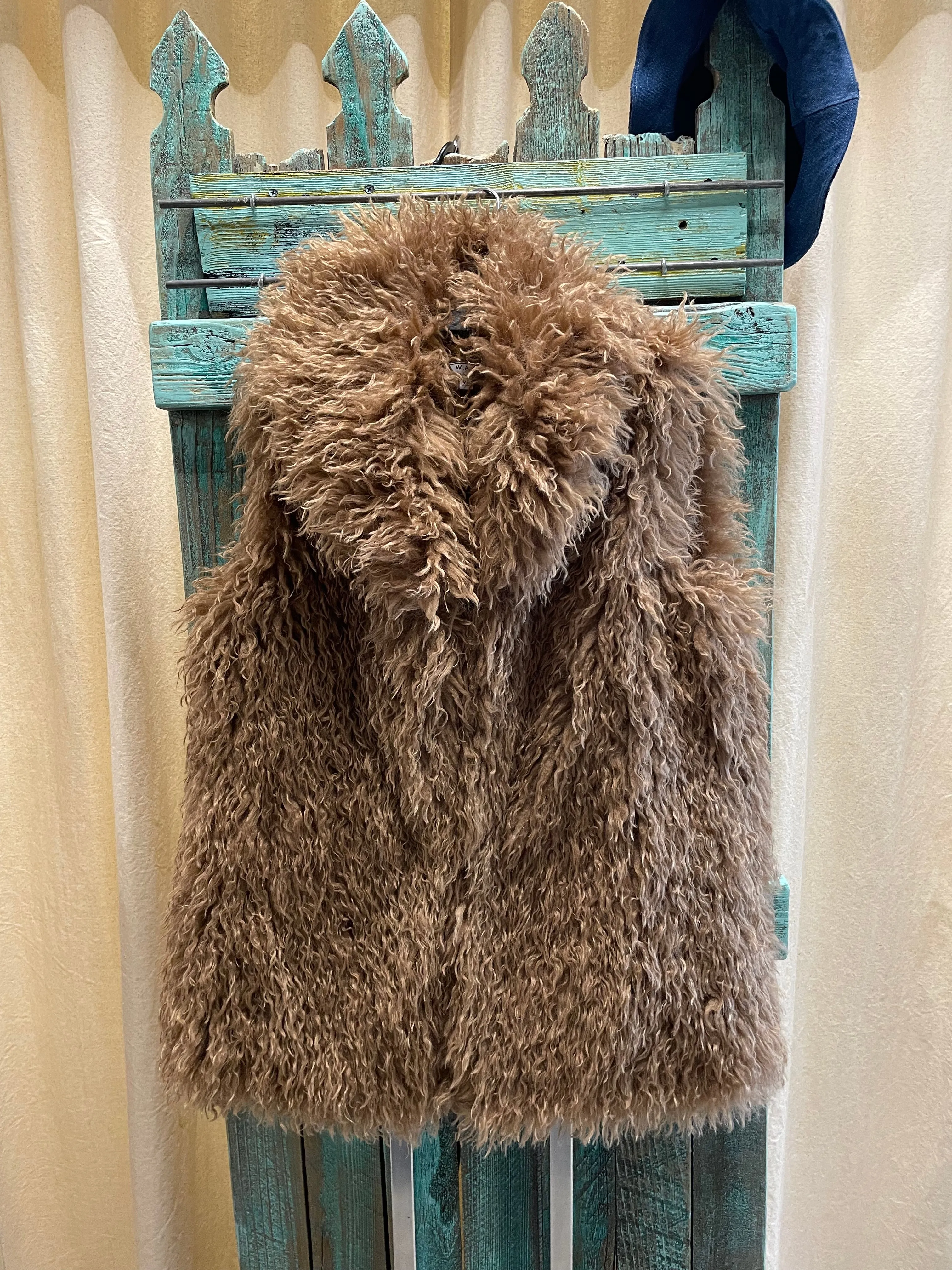 Mongolian Fur Jacket in Turquoise