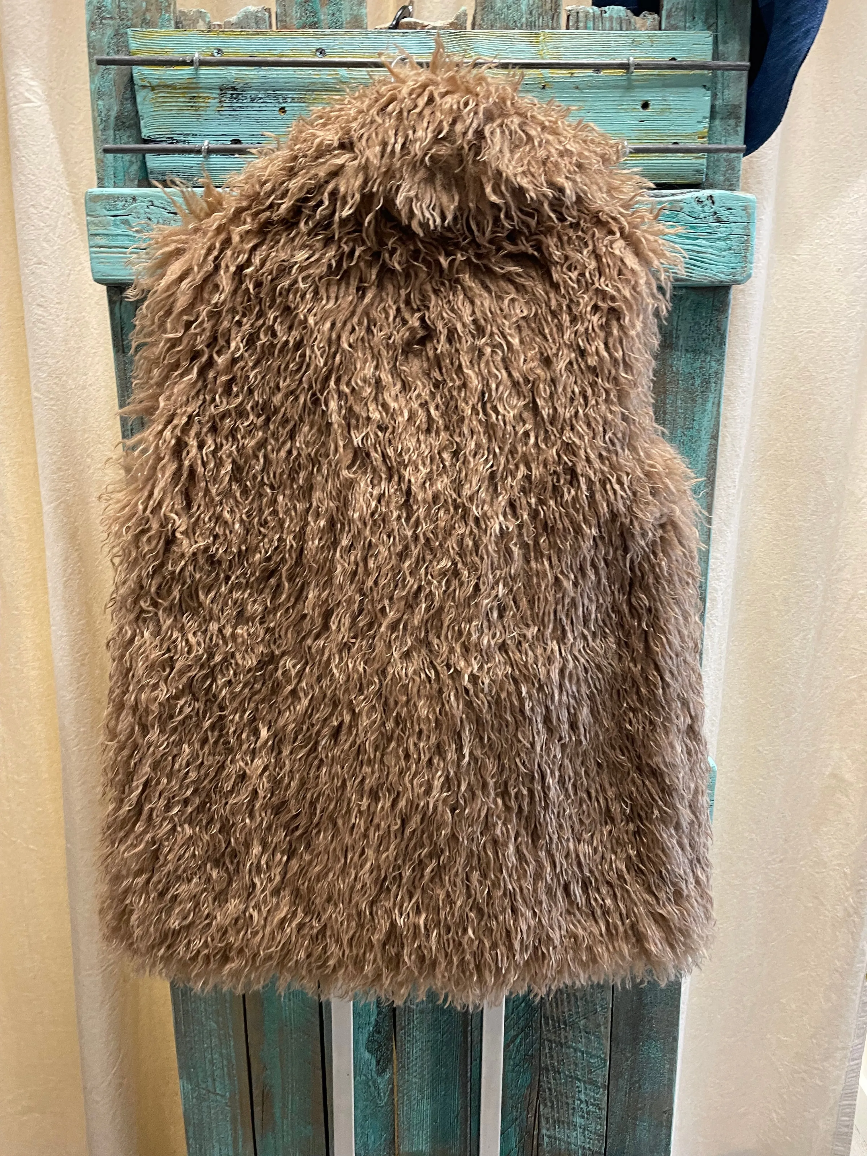 Mongolian Fur Jacket in Turquoise