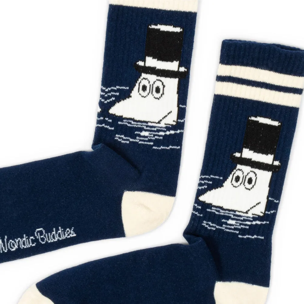 Moominpappa Retro Socks Navy Blue 40-45 - Nordicbuddies