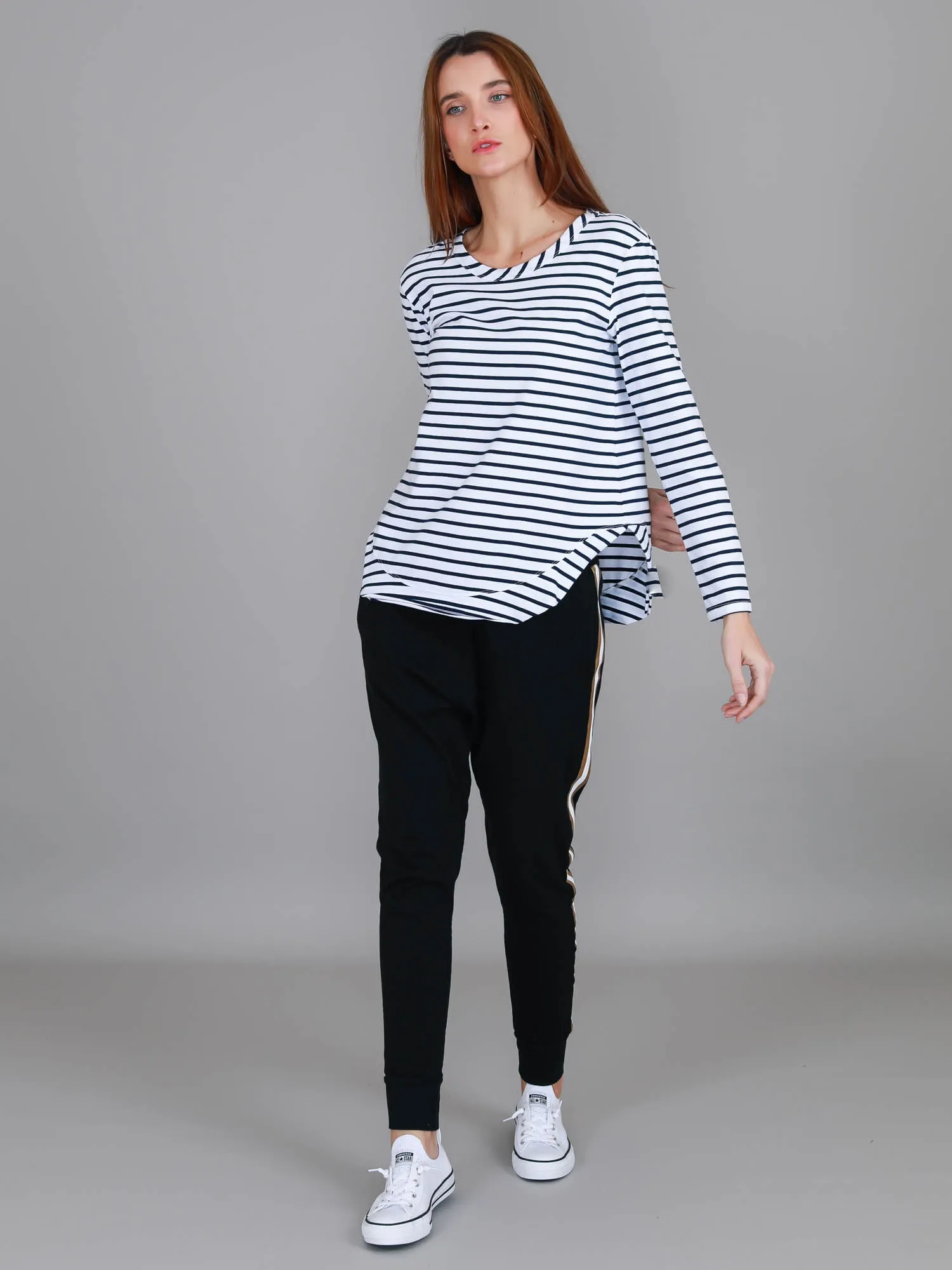 Mosman Curved Hem Long Sleeve T Shirt